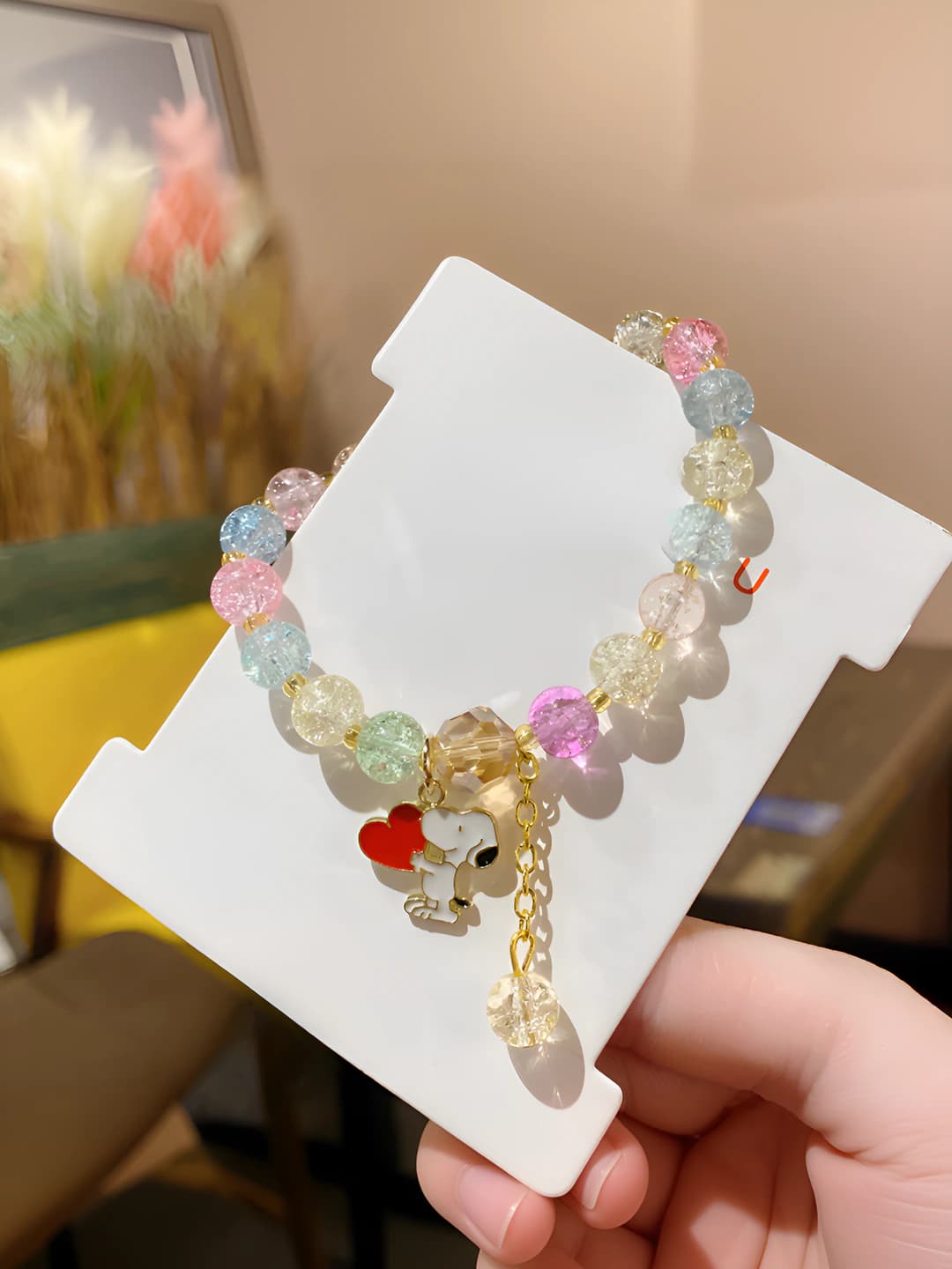 Сердце Stitch разноцветные шарики браслет инд. упак