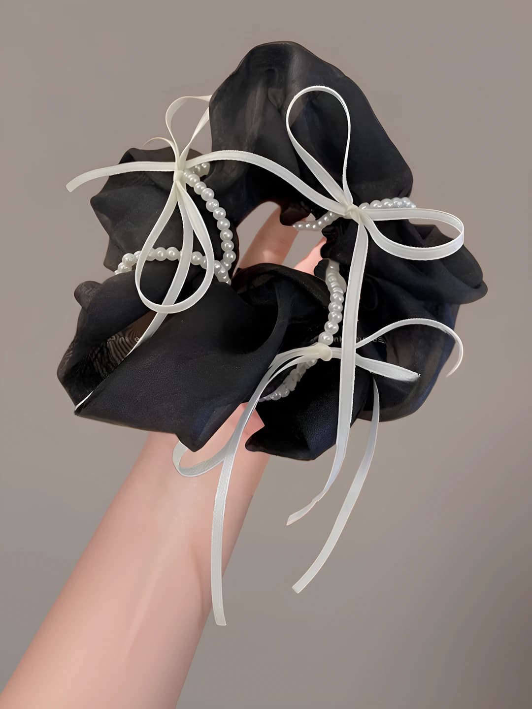 2# Black mesh hair tie (10 cm)