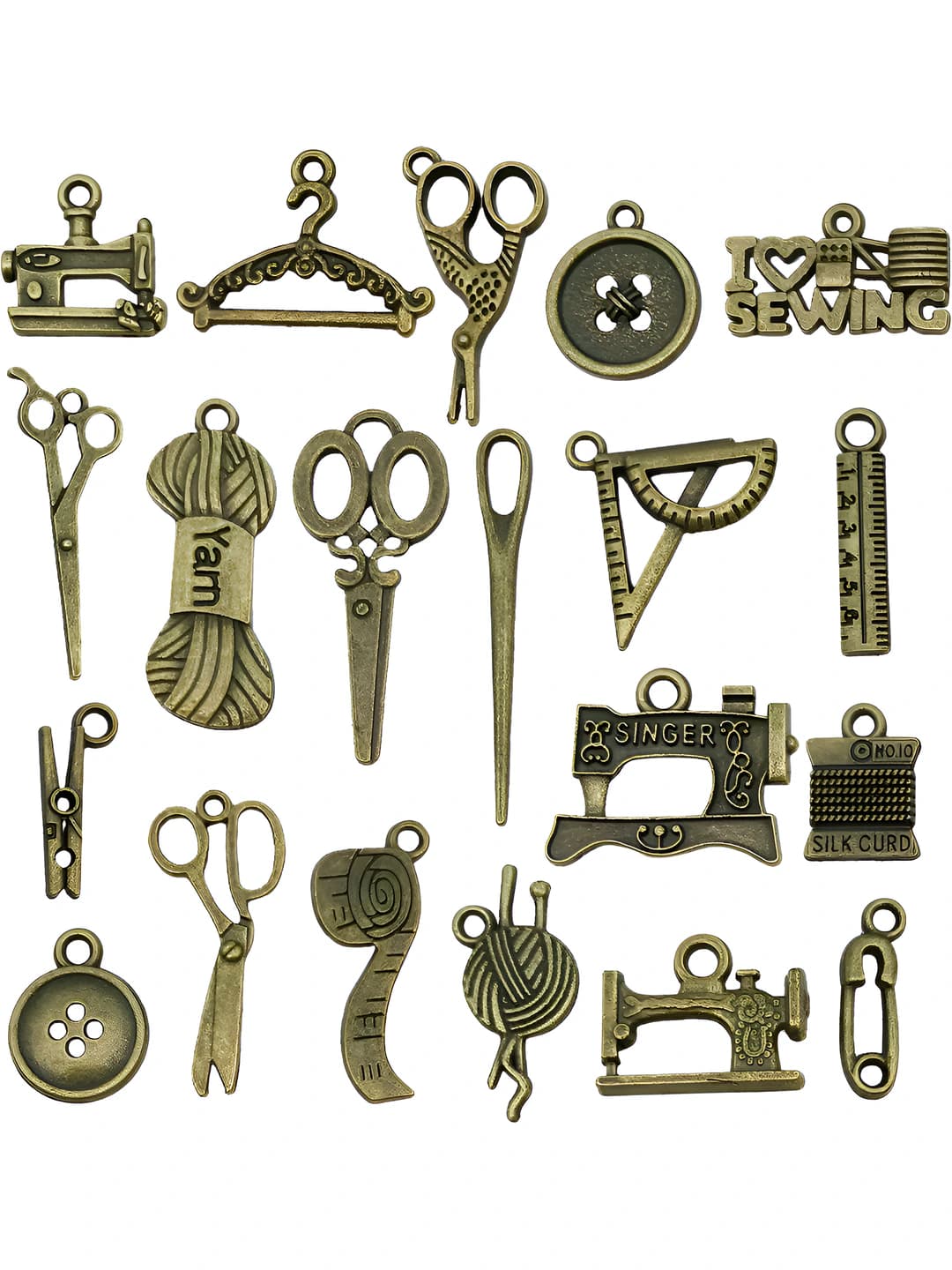 Antique teal sewing machine, 20 pcs