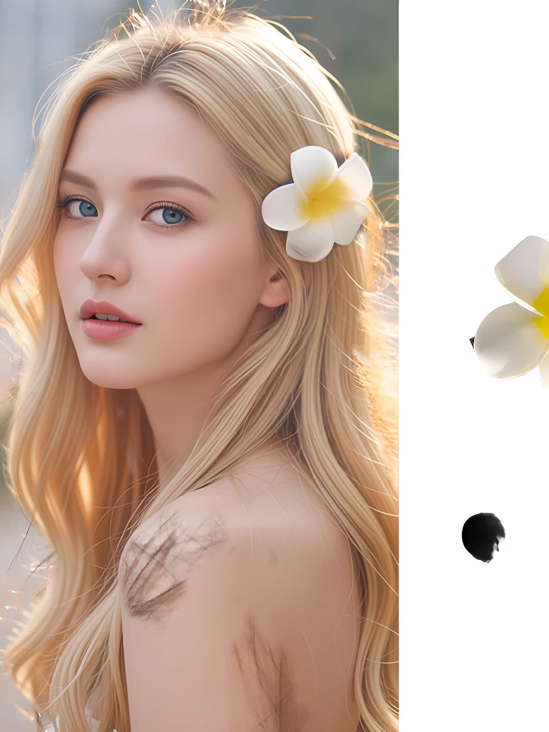 Plumeria clip small 5.5 cm