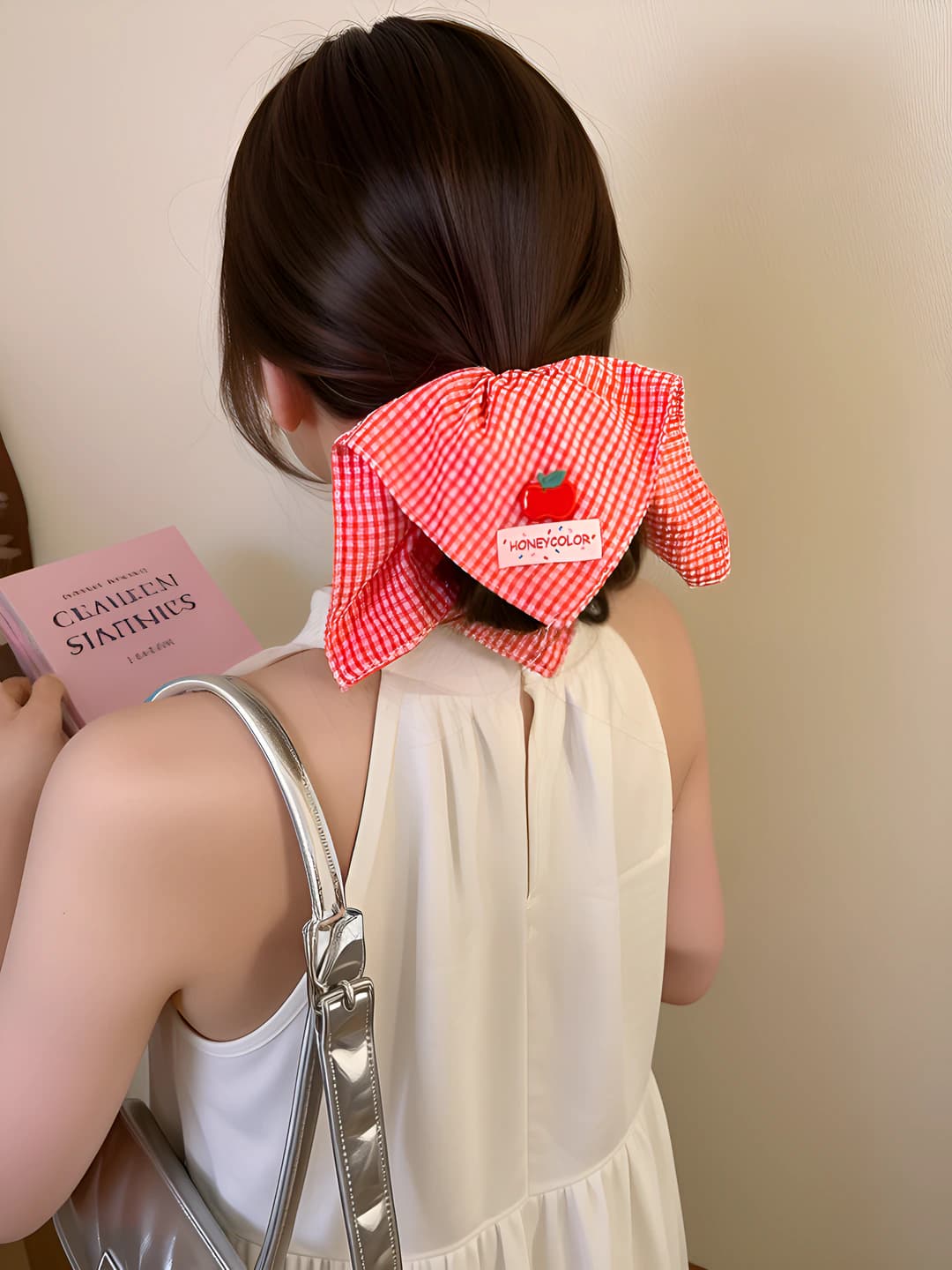 1# Red plaid square 21*22 cm