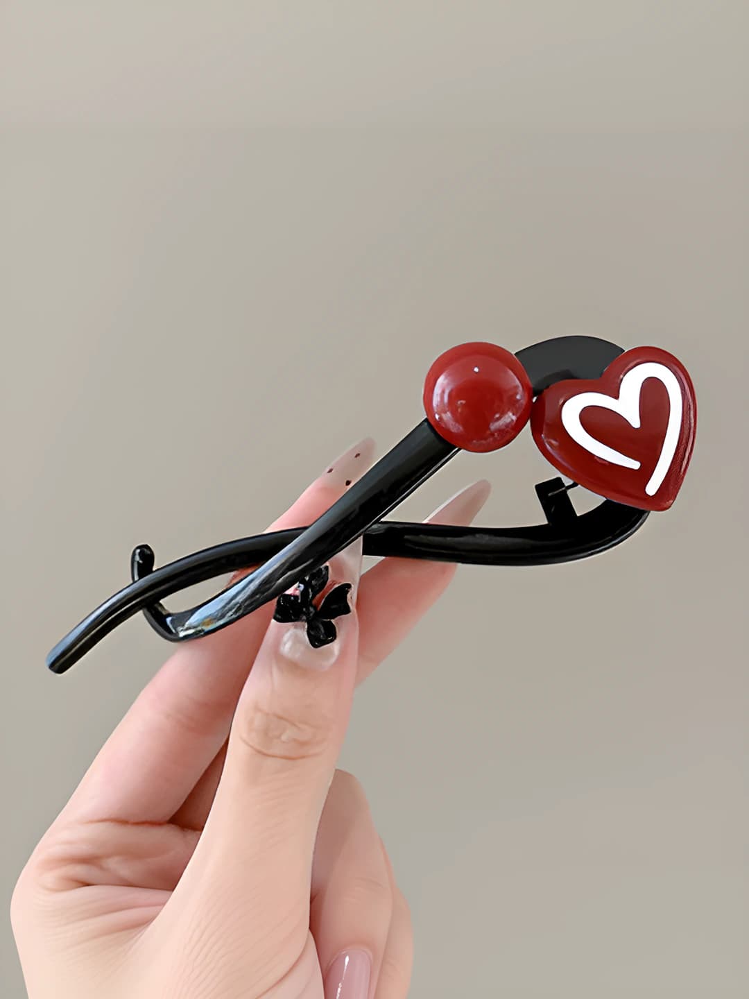2# Бордовый сердечко зажим 10.5cm