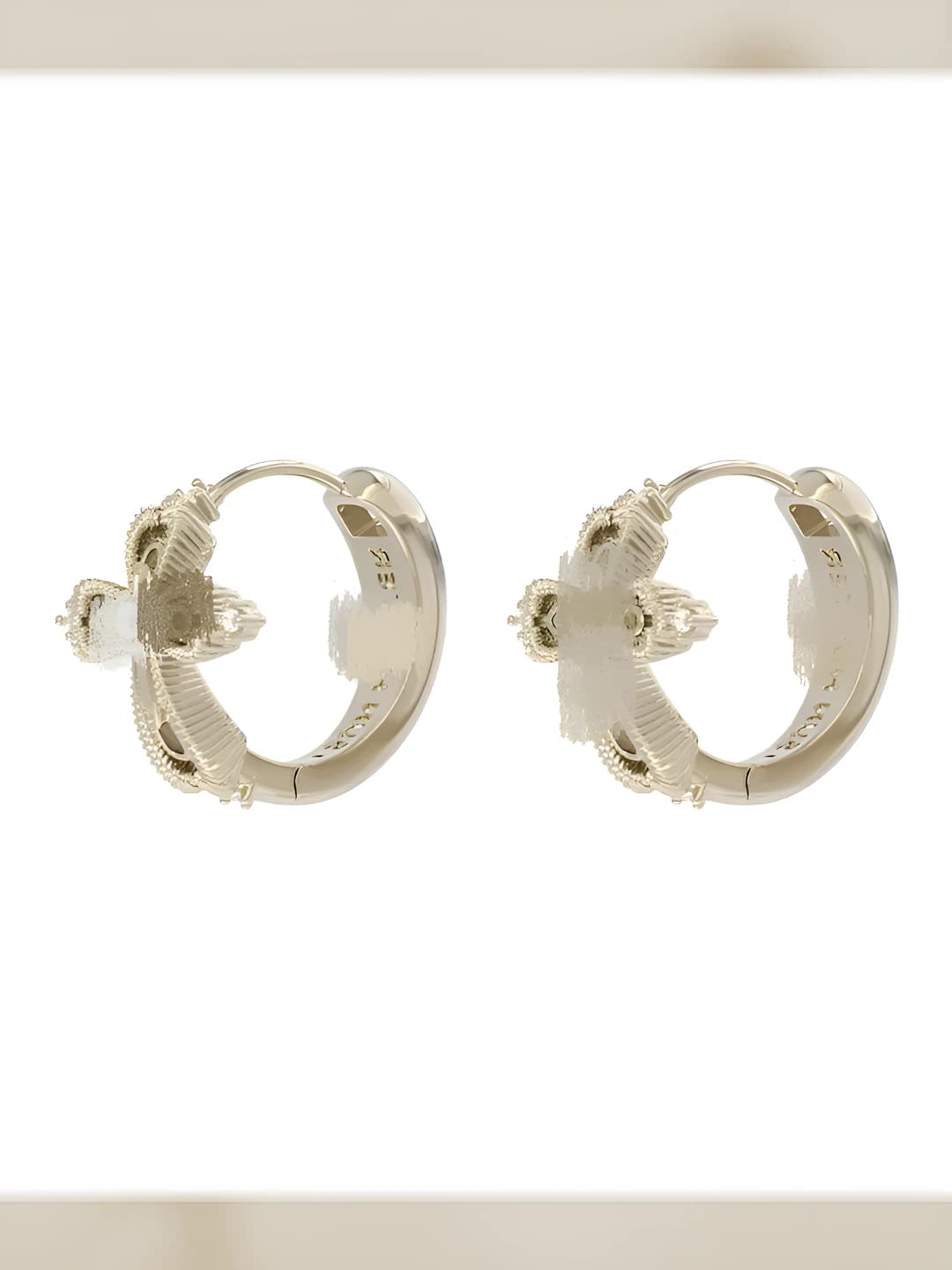 Earrings, light titanium gold