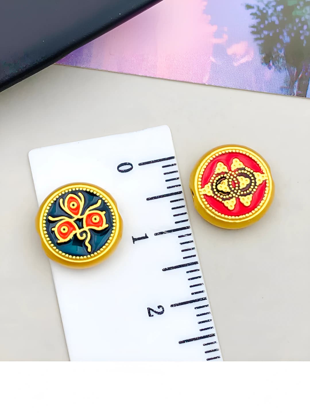 1 ta qizil-ko'k 12x11mm