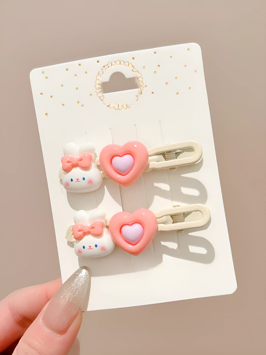8# Bunny hearts, 1 pair, 6 cm