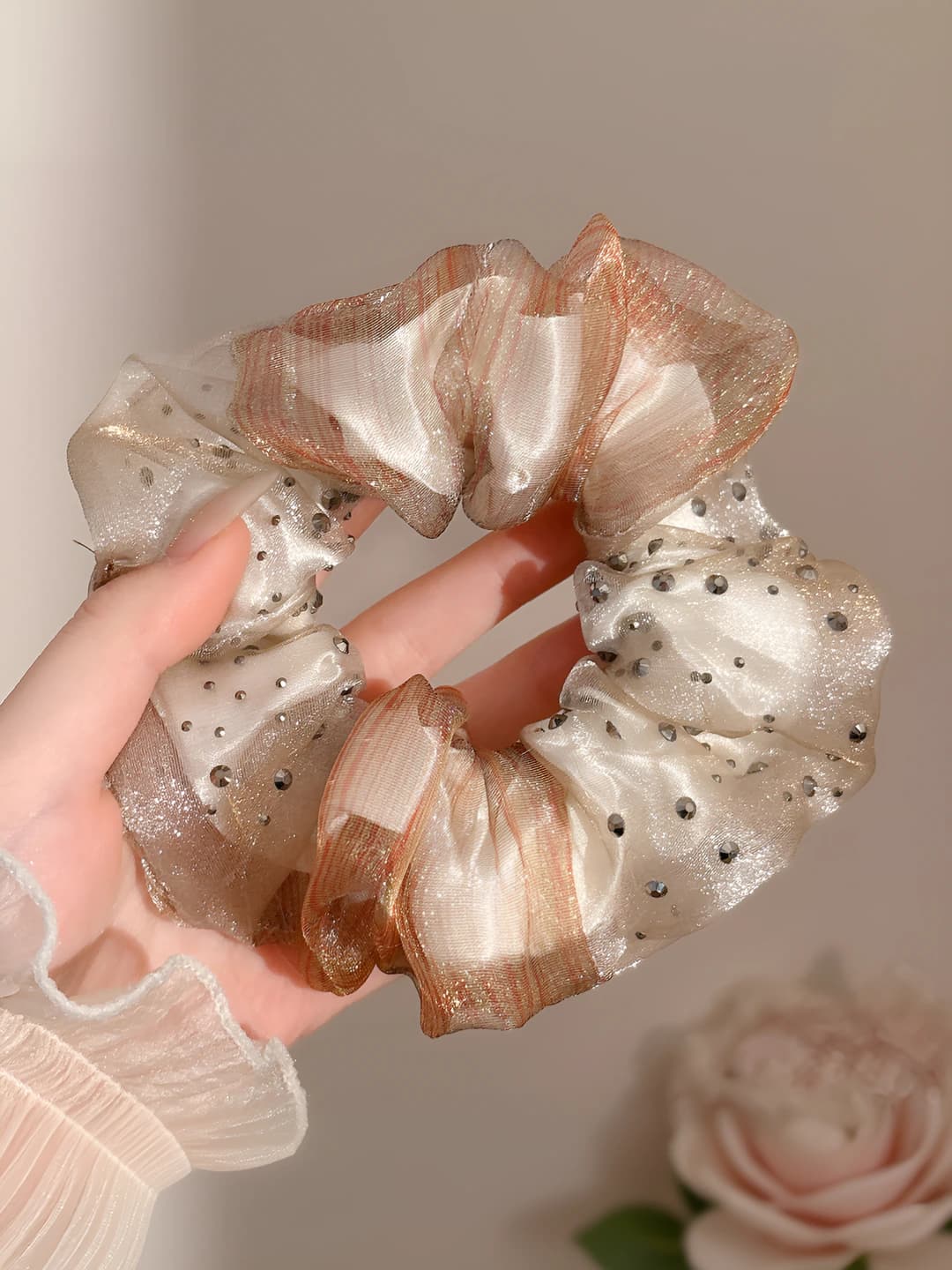 2# Coffee, double organza, ~12 cm