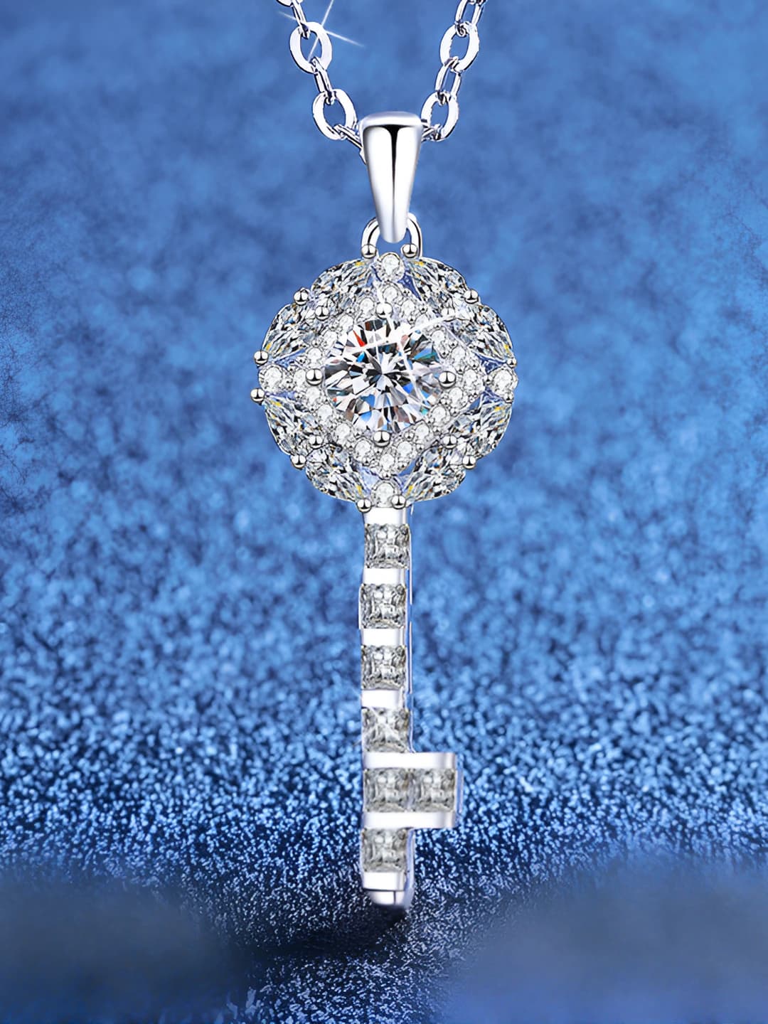 Женское серебряное кулон-ключ с моissanite 50 карат, премиальный дизайн