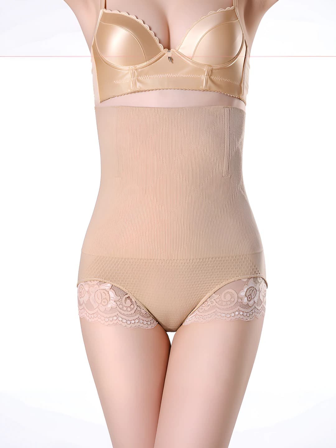 Women's lace seamless high waist shaping shorts with tummy control and hip-lifting effect