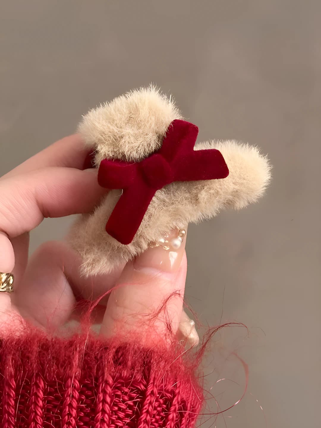 Bow, plush, ~4 cm