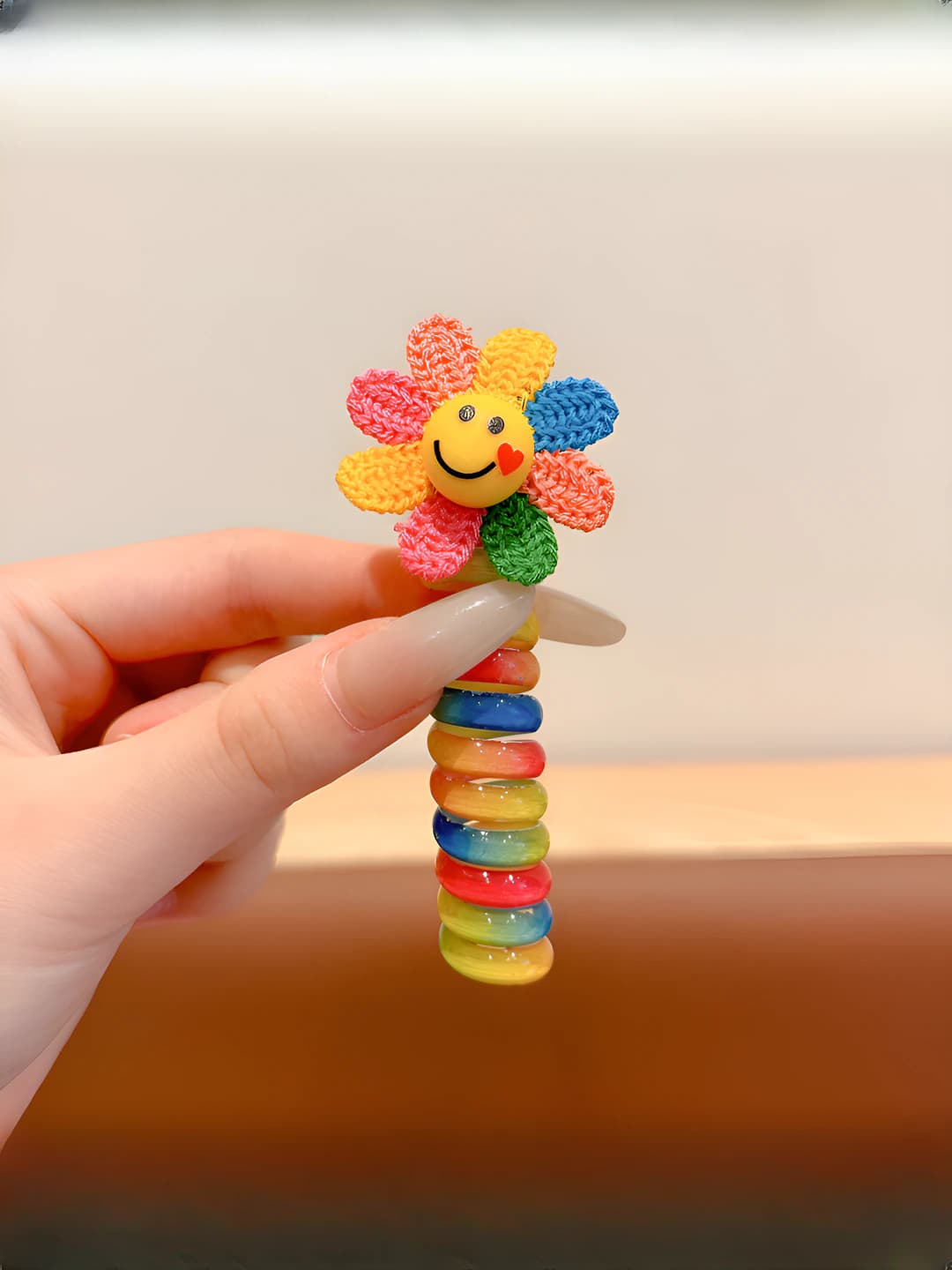 1# Sunflower curled hair tie 12 cm