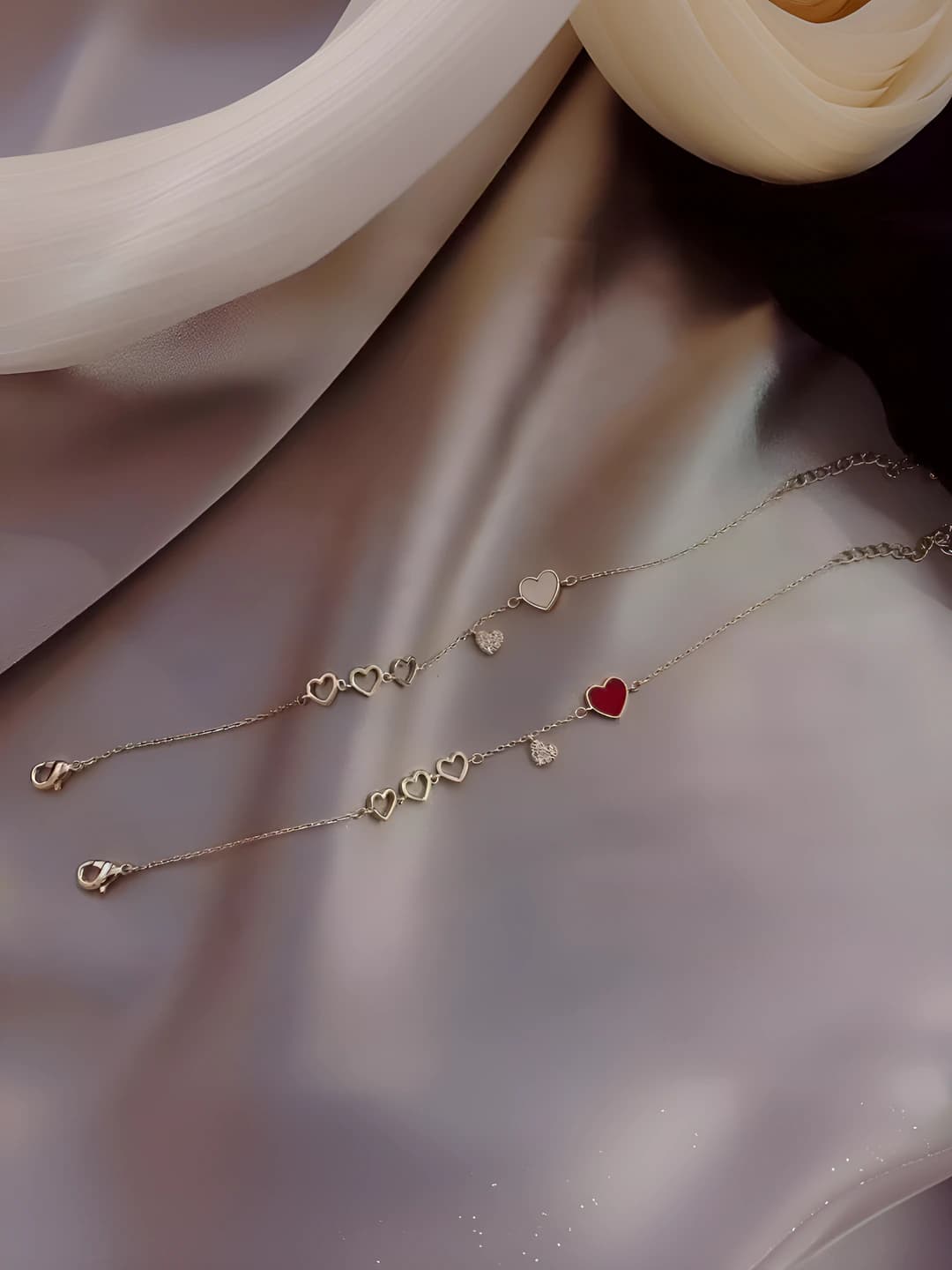 Women's Korean style bracelet with ECG design element and heart shape