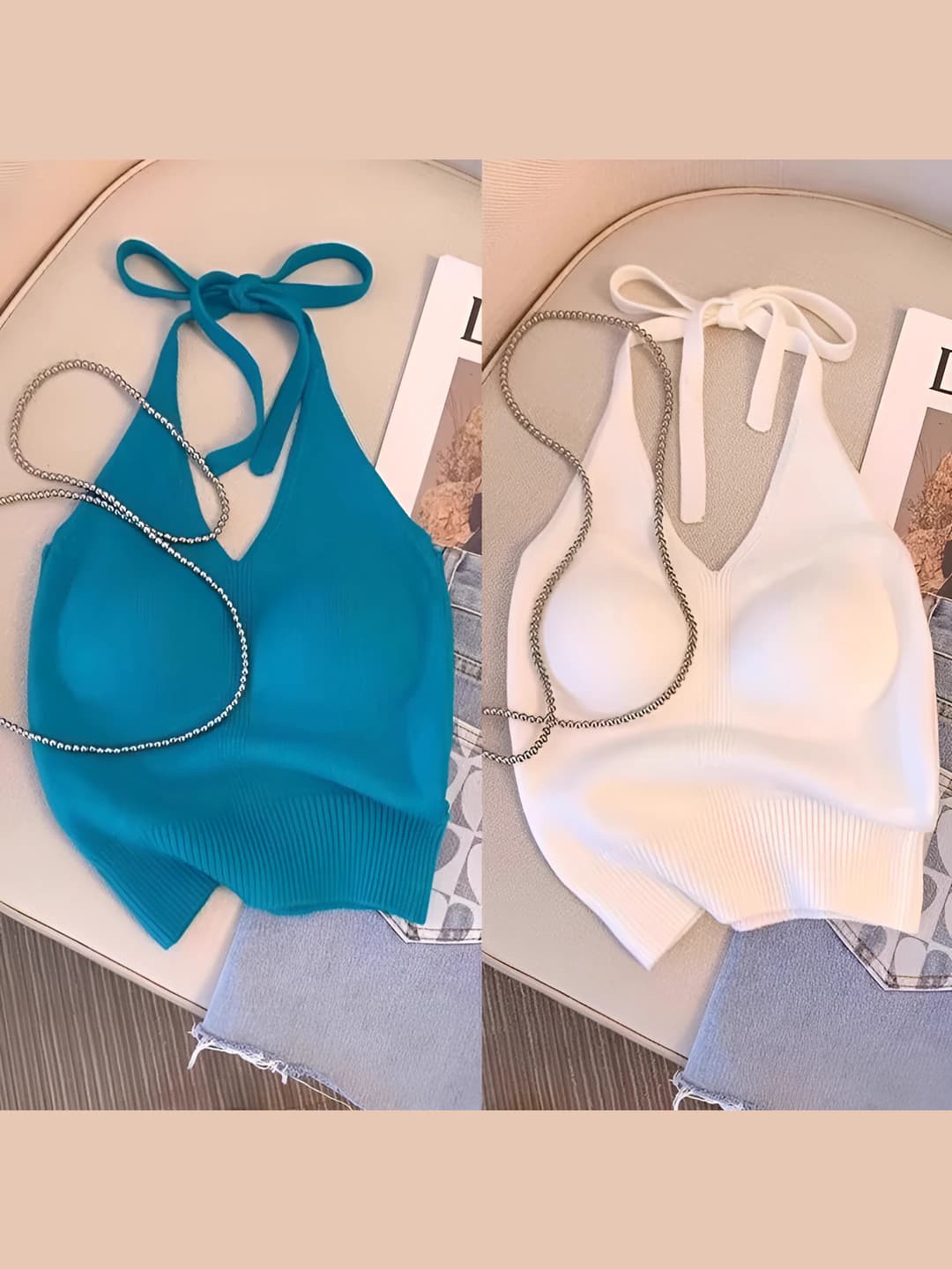 Light blue+White (2 pcs)