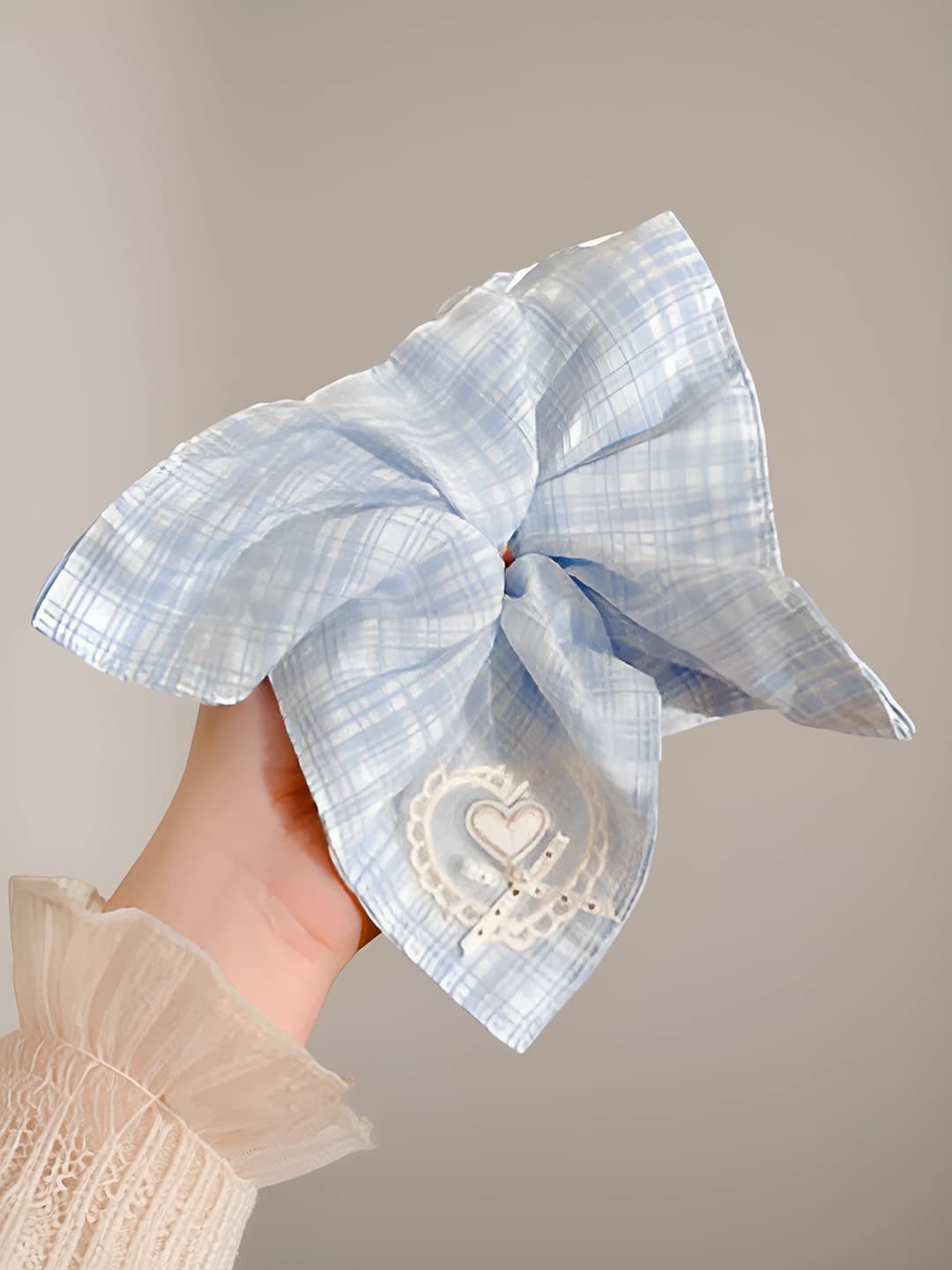 5# Plaid heart square 21*22 cm