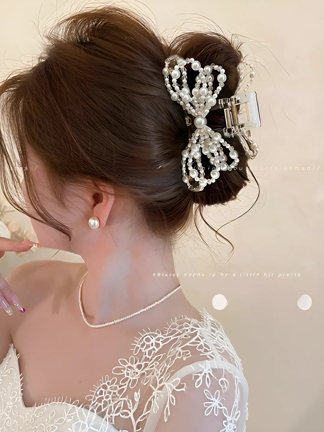 3# Rhinestone bow clip ~12.5 cm