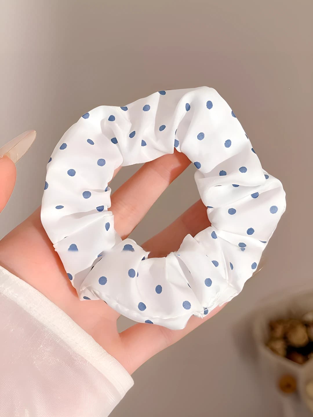 4# White with blue dots