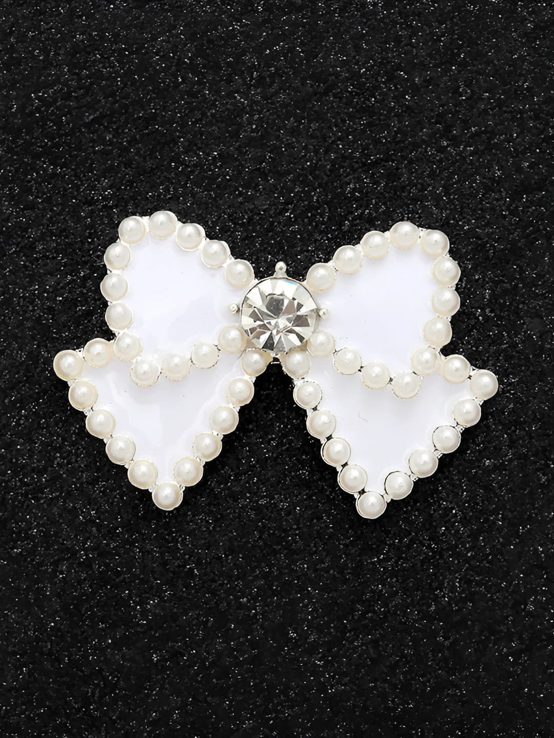 Silver base, white bow