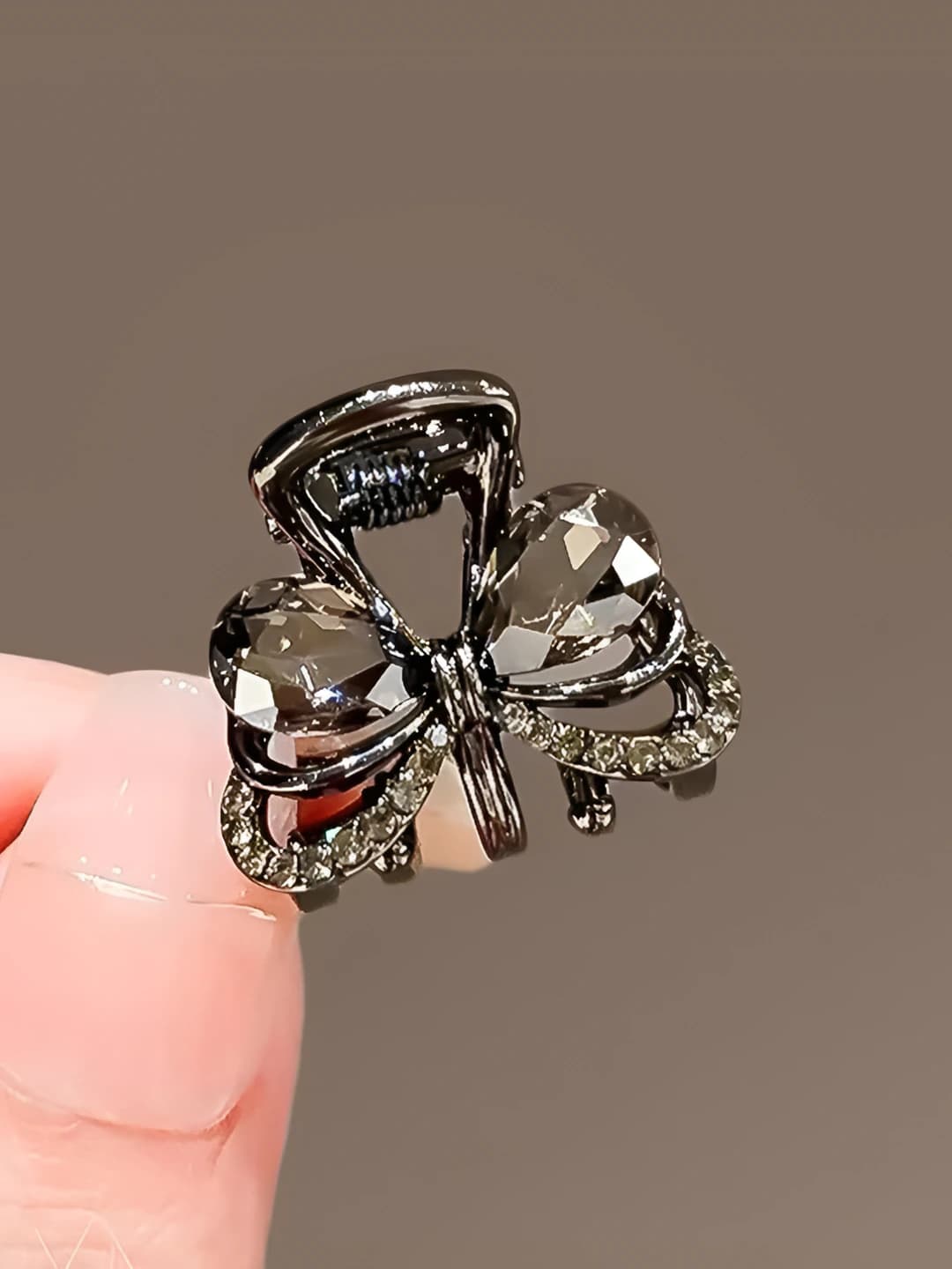 Women's small crystal butterfly hair clip