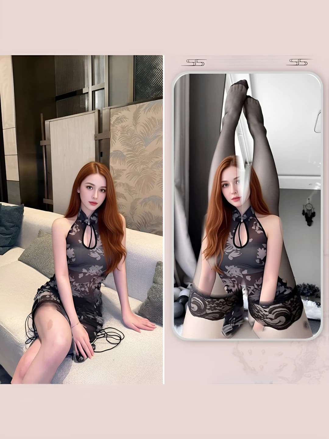 Qora [Qipao + T] + ipak