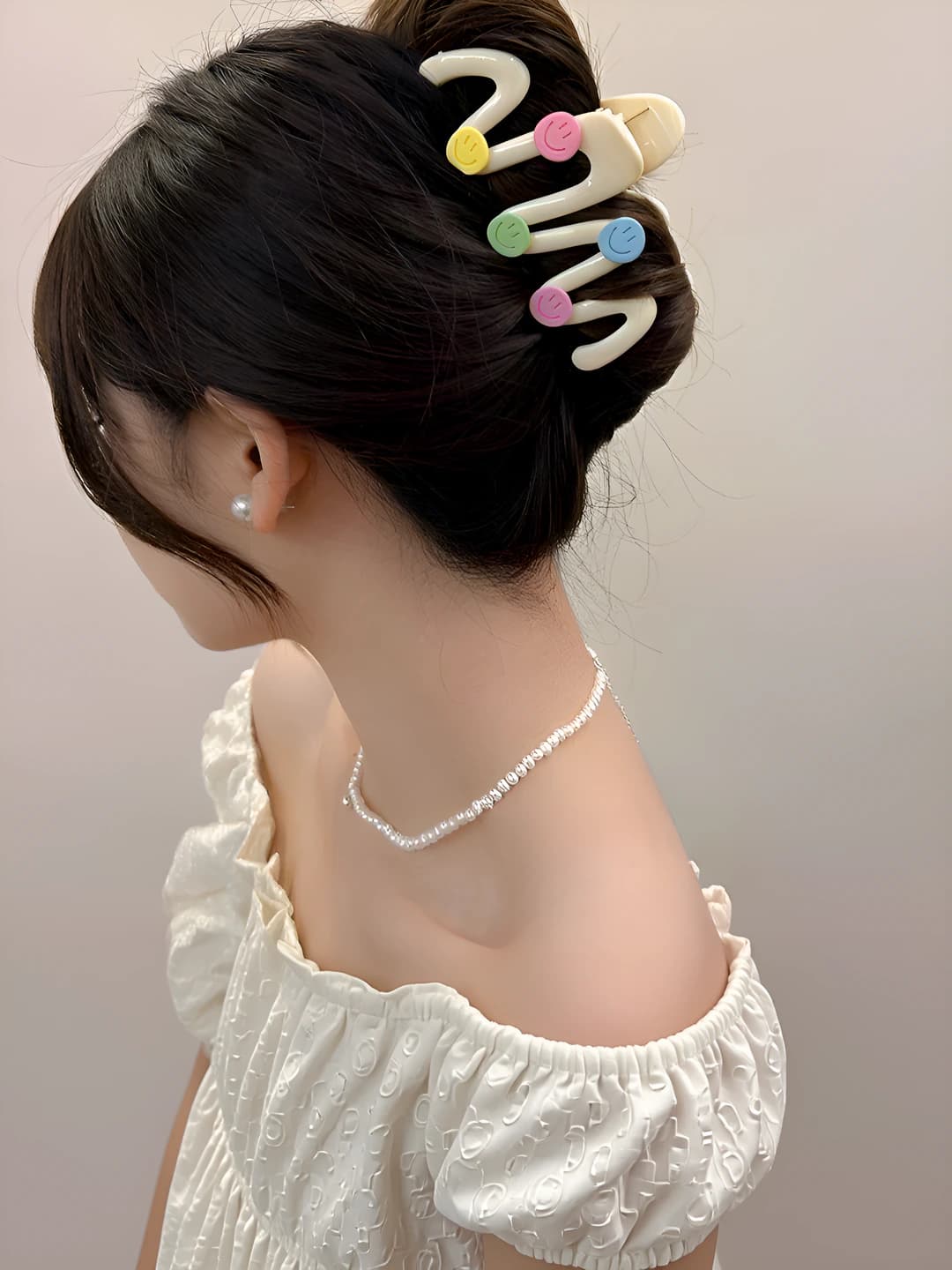 2# Бежевый волнистый зажим ок. 11 см