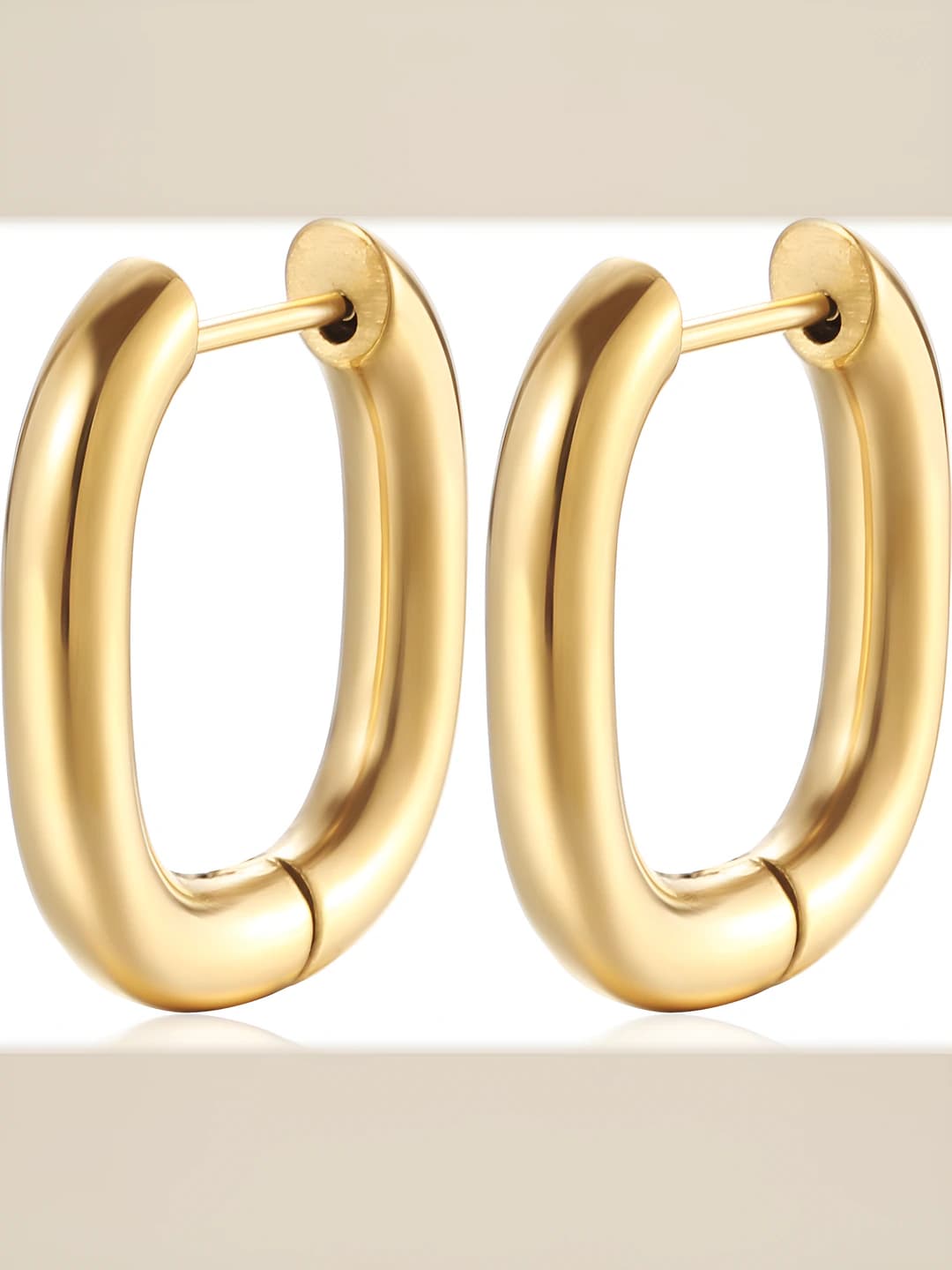 4*23 oval gold earrings pair