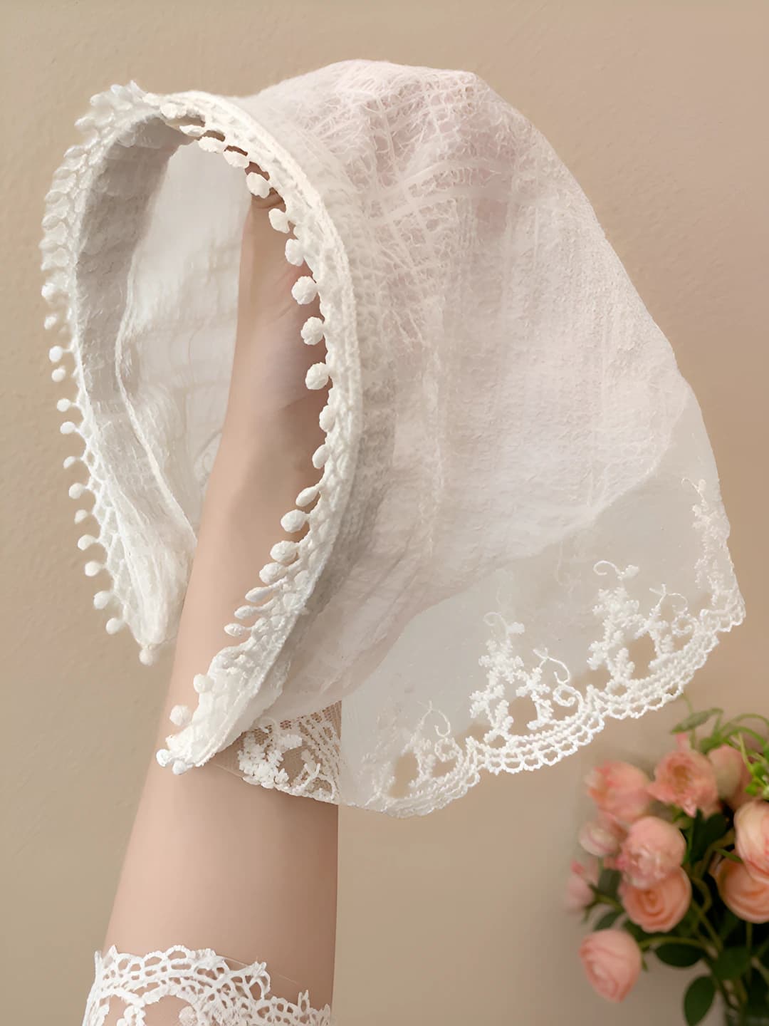 9# White lace headband