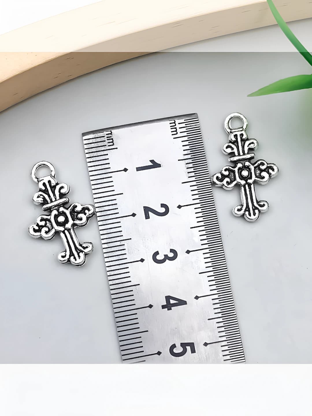 1 шт старинное серебро крест 25x15mm-1.47g