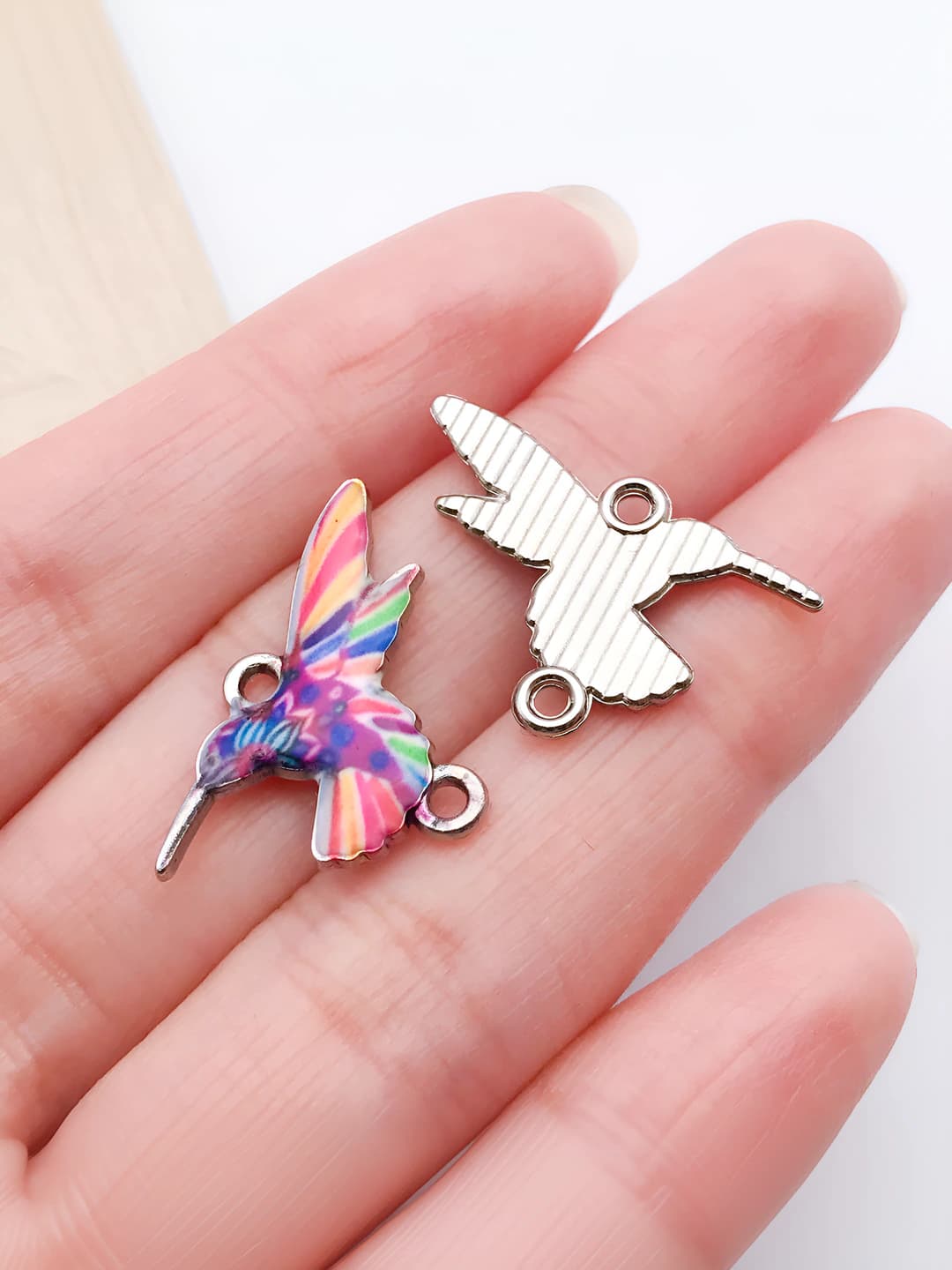 1 шт бел k цветной принт двойной подвес 16x25mm-1.15g-27586
