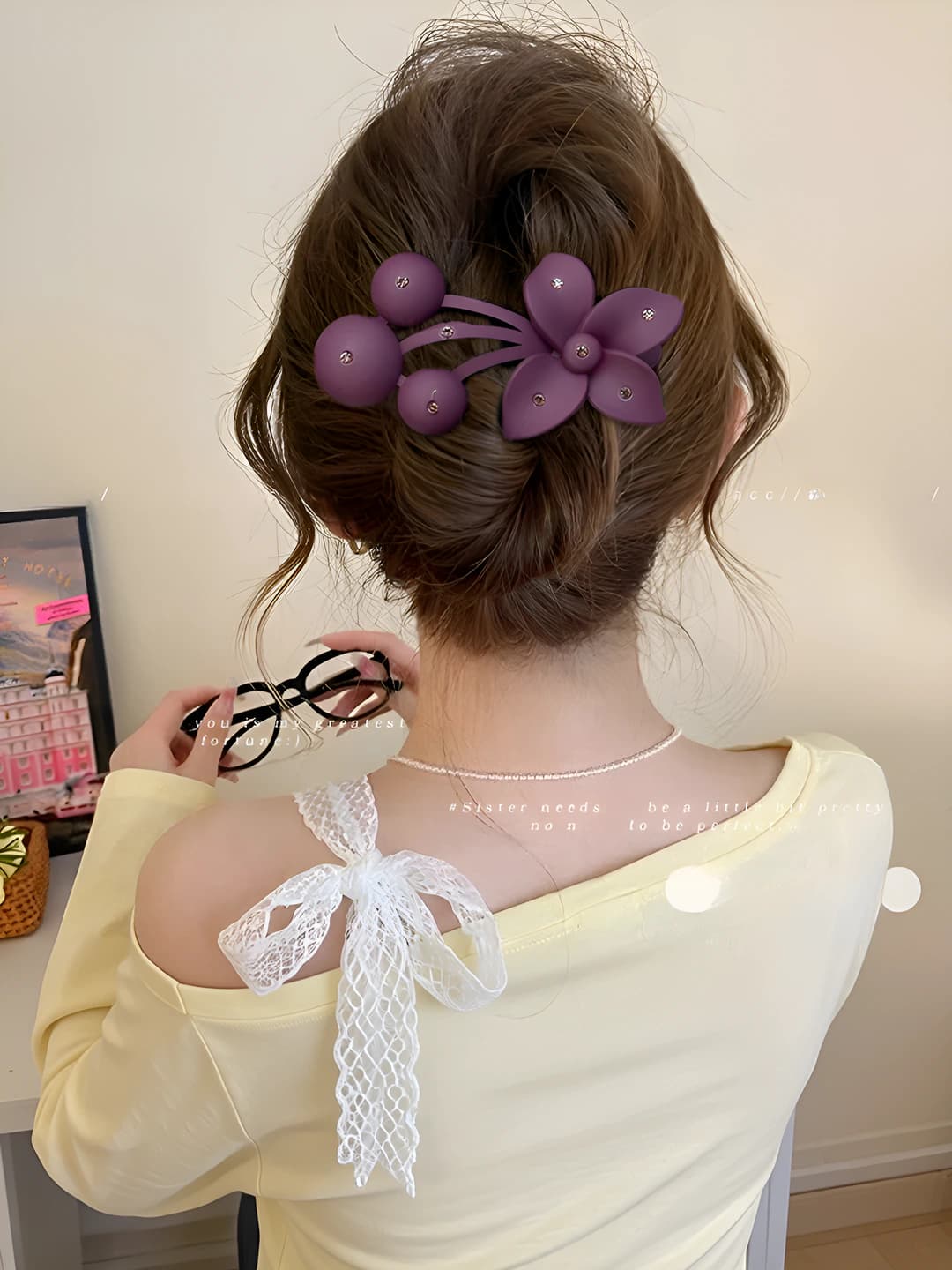 Purple floral, ~11 cm