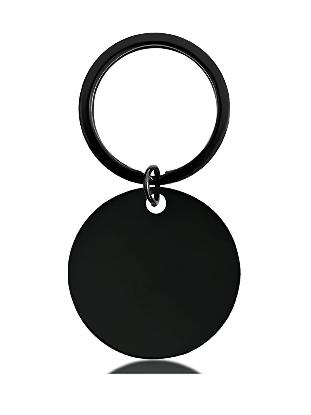 Round plate + Key ring (black)