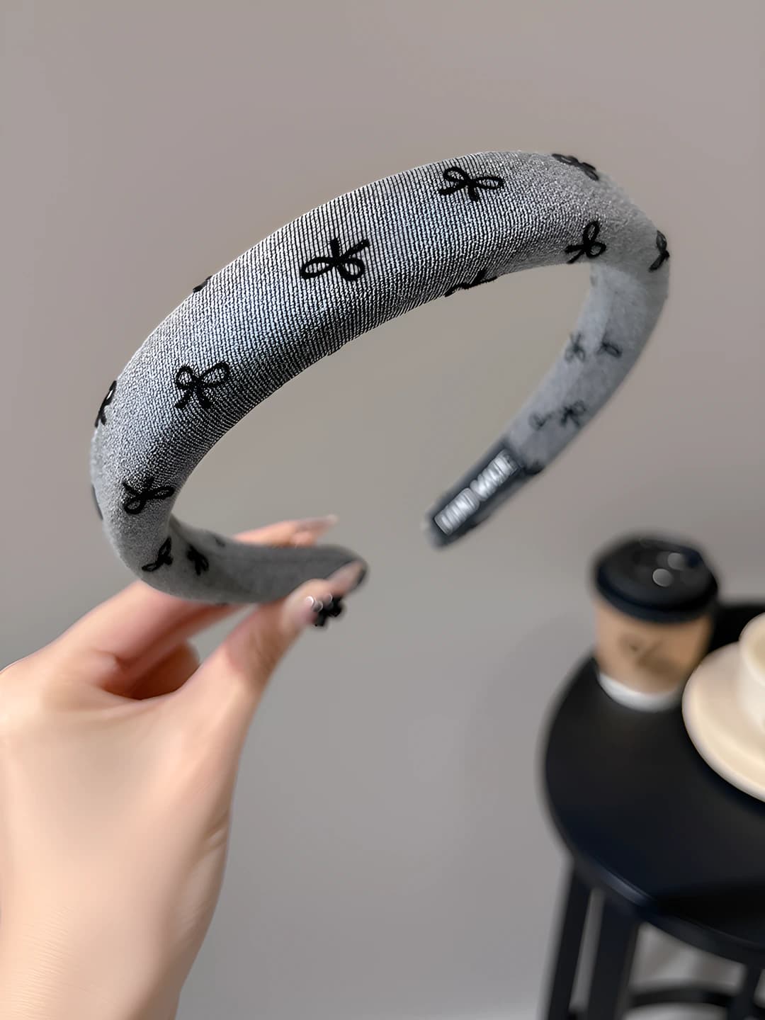 2# Grey, bow headband