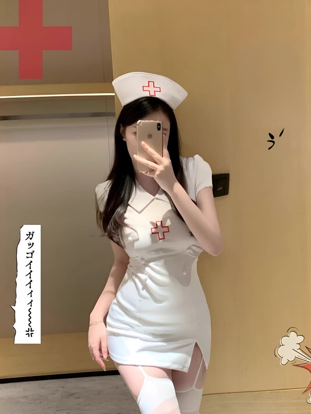 Ayollar uchun shifokor cosplay kostyumi, poliester mato, qaytarma yoqa, kalta yeng, mini yubka, to'rt mavsum