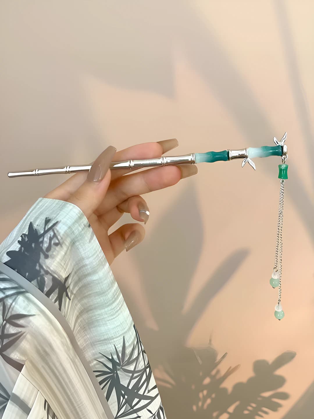 Silver double bamboo