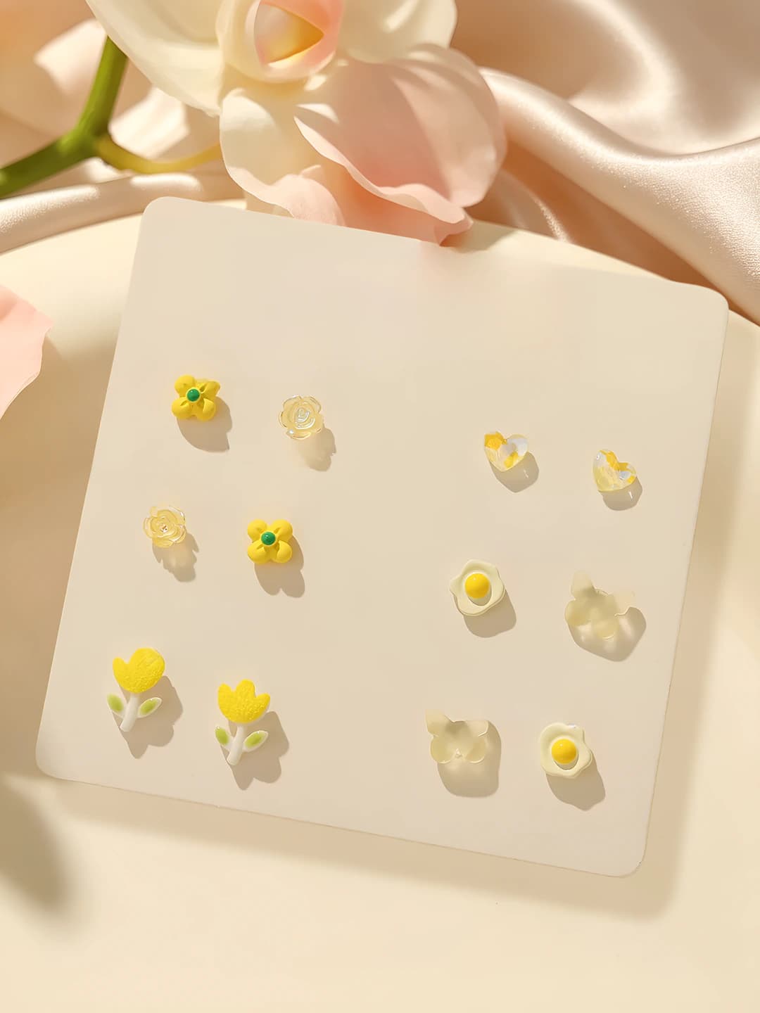 YE1424 yellow earring set
