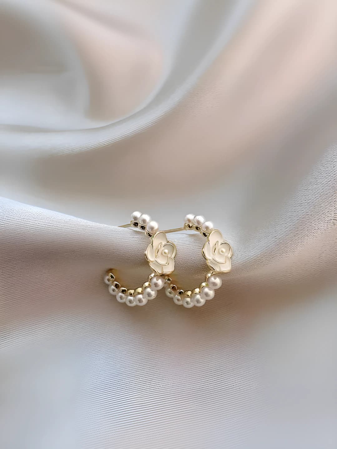 Camellia C hoop earrings