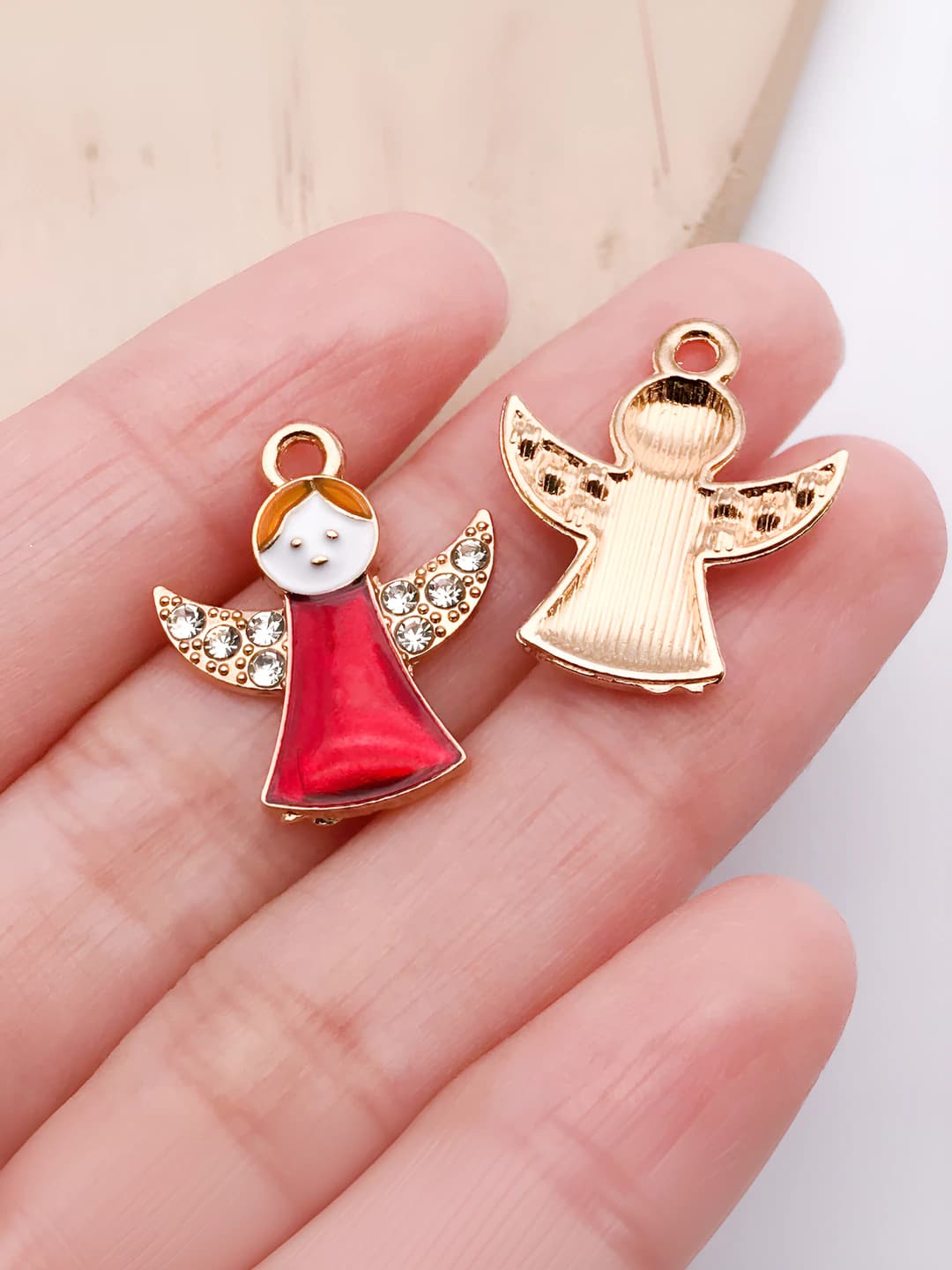 1 pc red christmas angel 18x21mm-1.2g