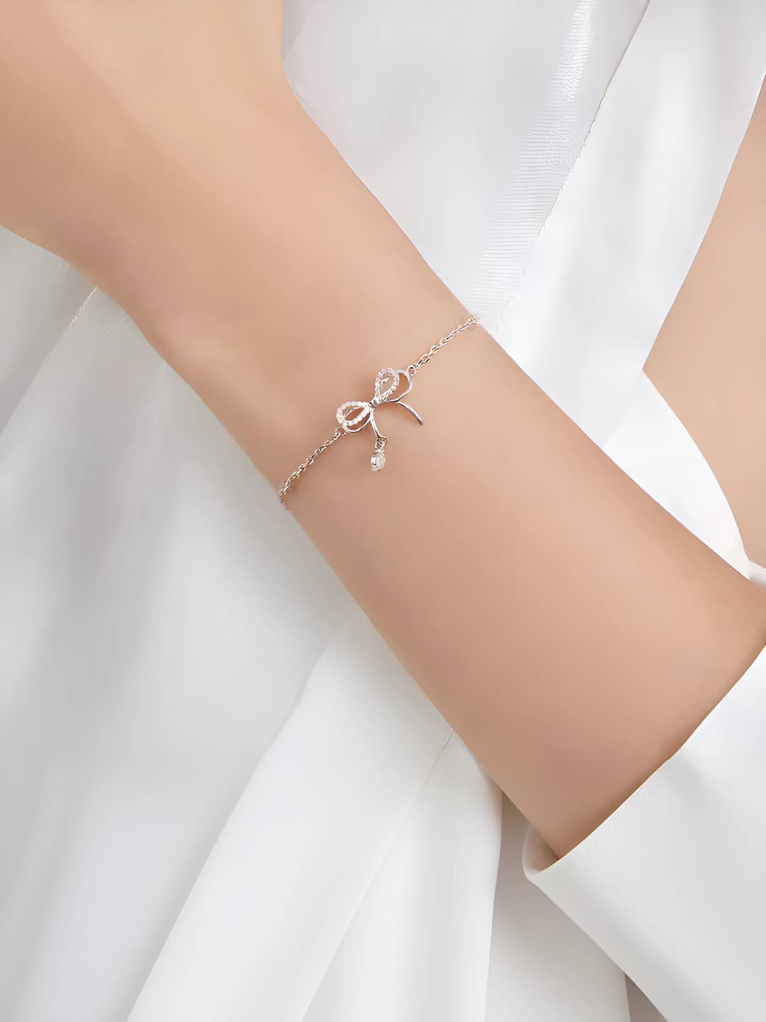 Women's bracelet: geometric shape, handmade, with crystals, butterfly motif, simple style