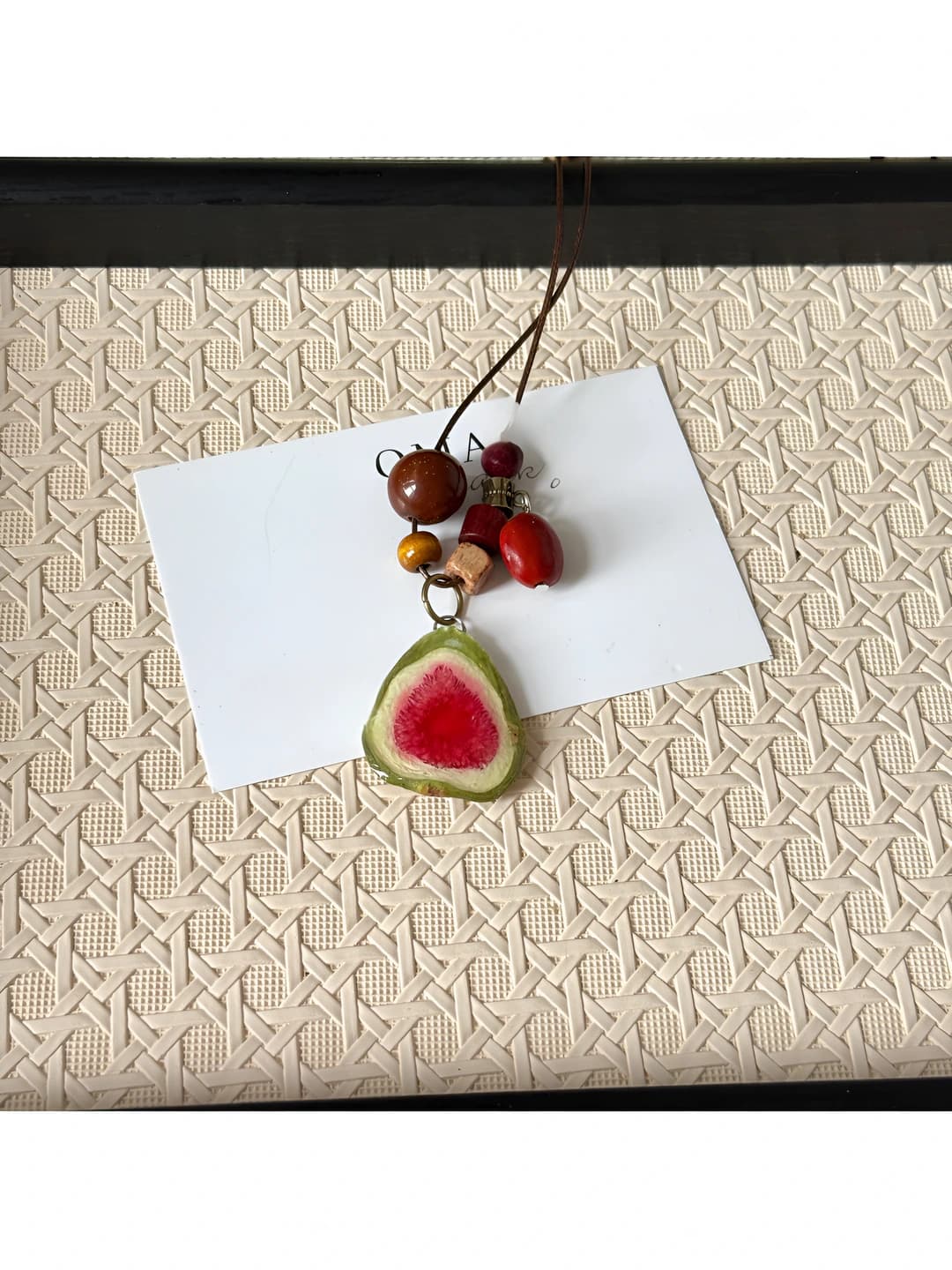 Dyed fig necklace