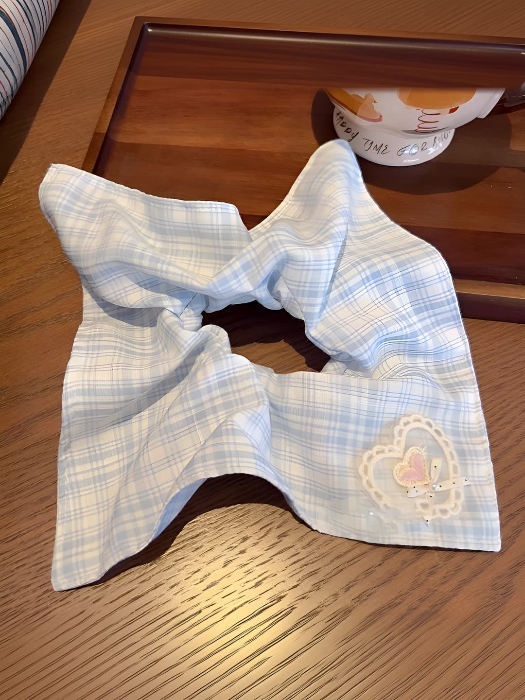 5# Plaid heart square 21*22 cm