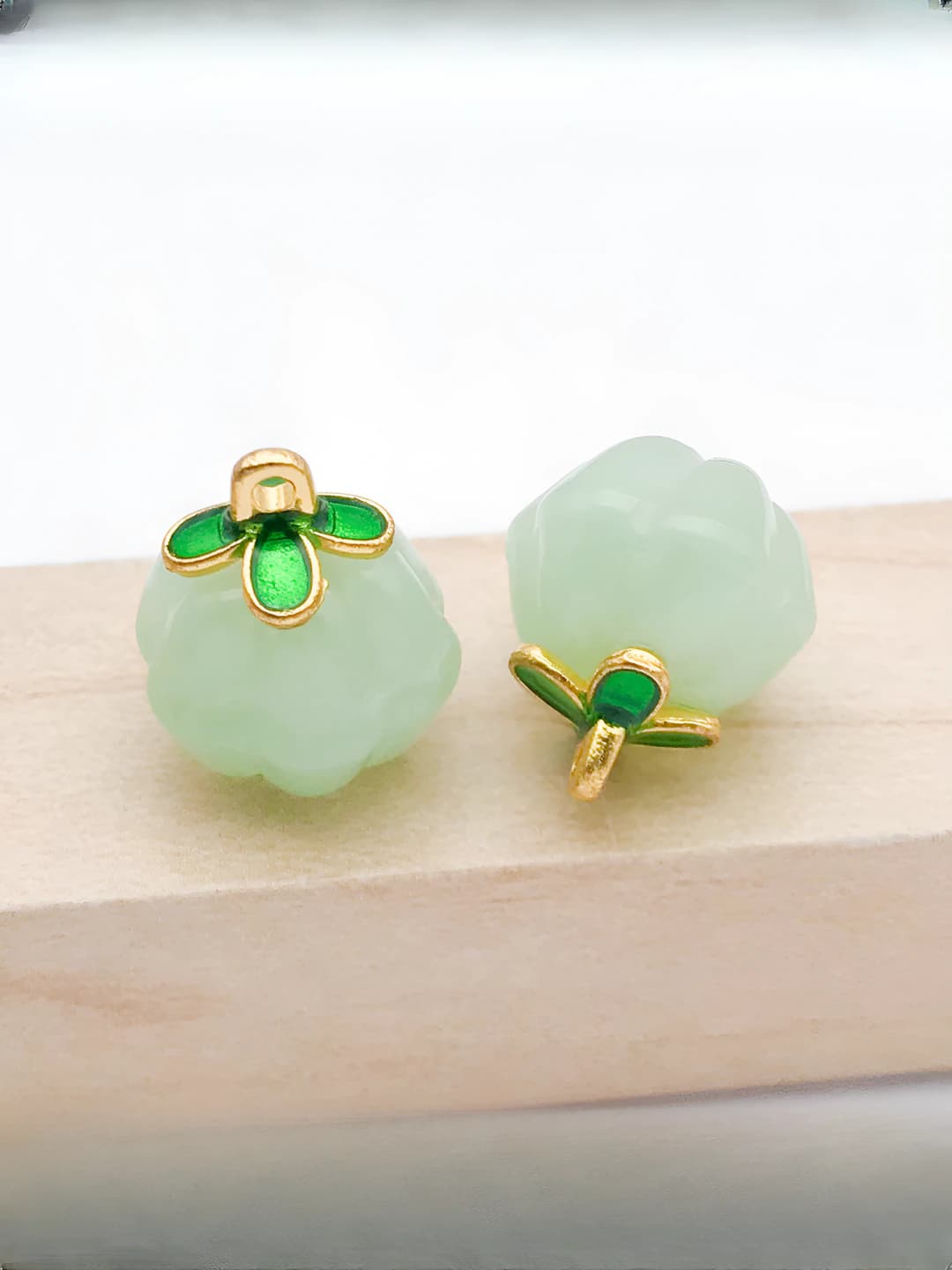 Светло-зелёное стекло тыква 14x13mm-2g