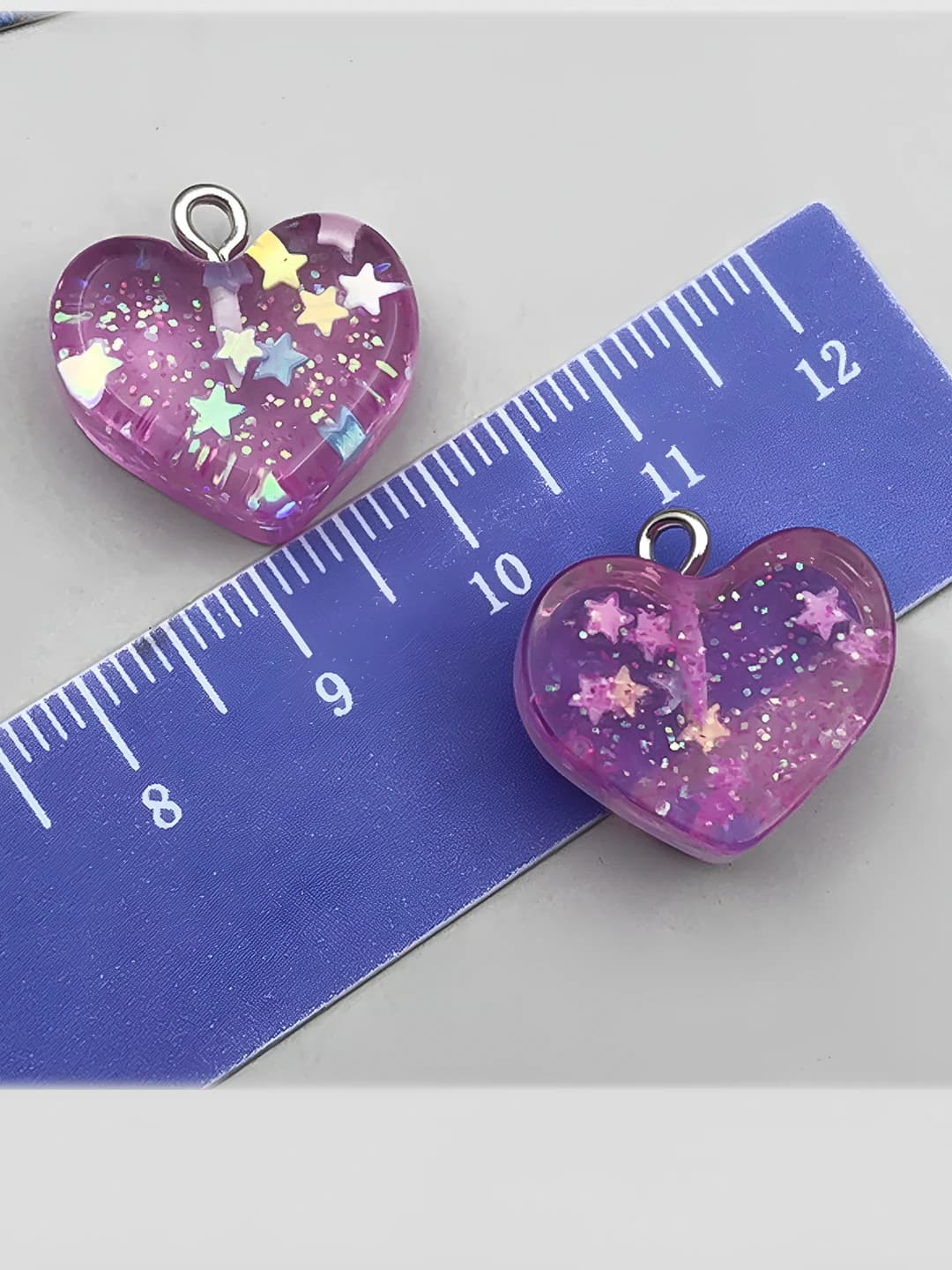 Прозрачный фиолетовый, блёстки, 17x18x8mm, 1.8g