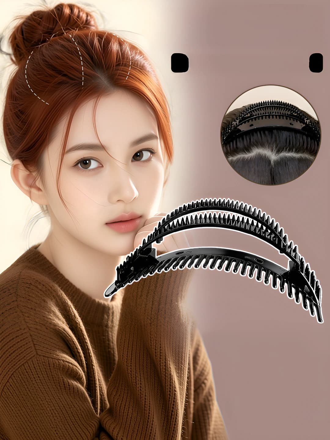 Women's seamless volume hair clip: acrylic clip for lifted roots and high crown