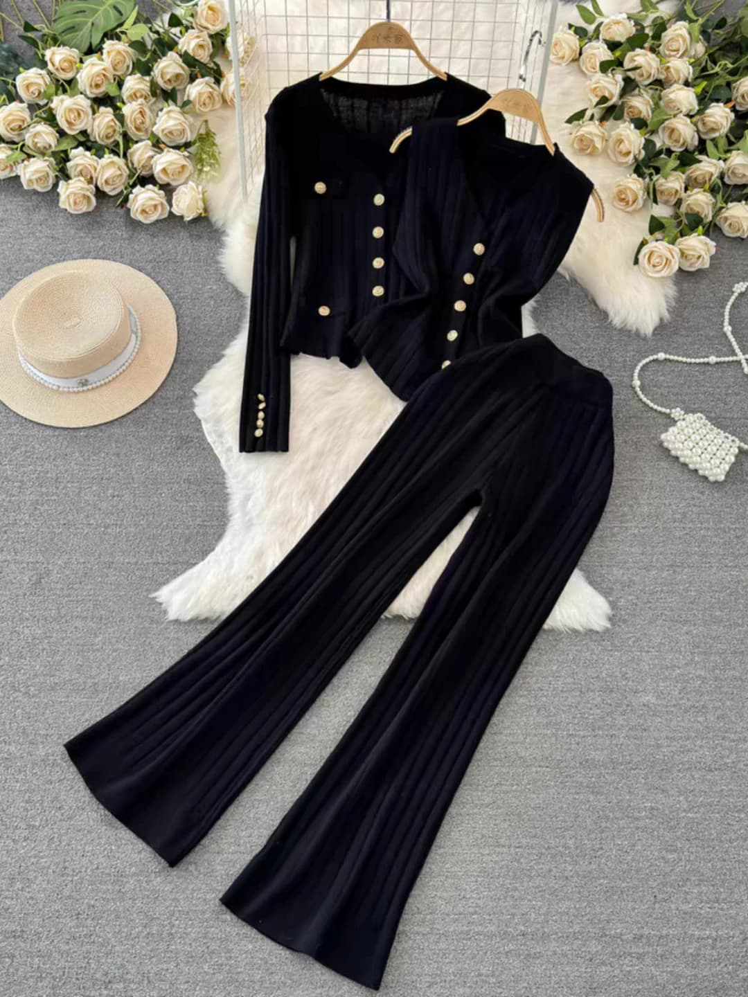 Black floral - 5 pairs
