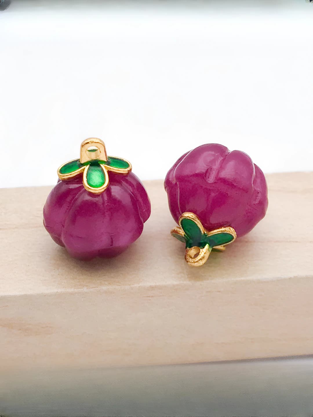 1 шт. большой фиолетовый стеклянный клевер-тыква 14x13mm-2.2g