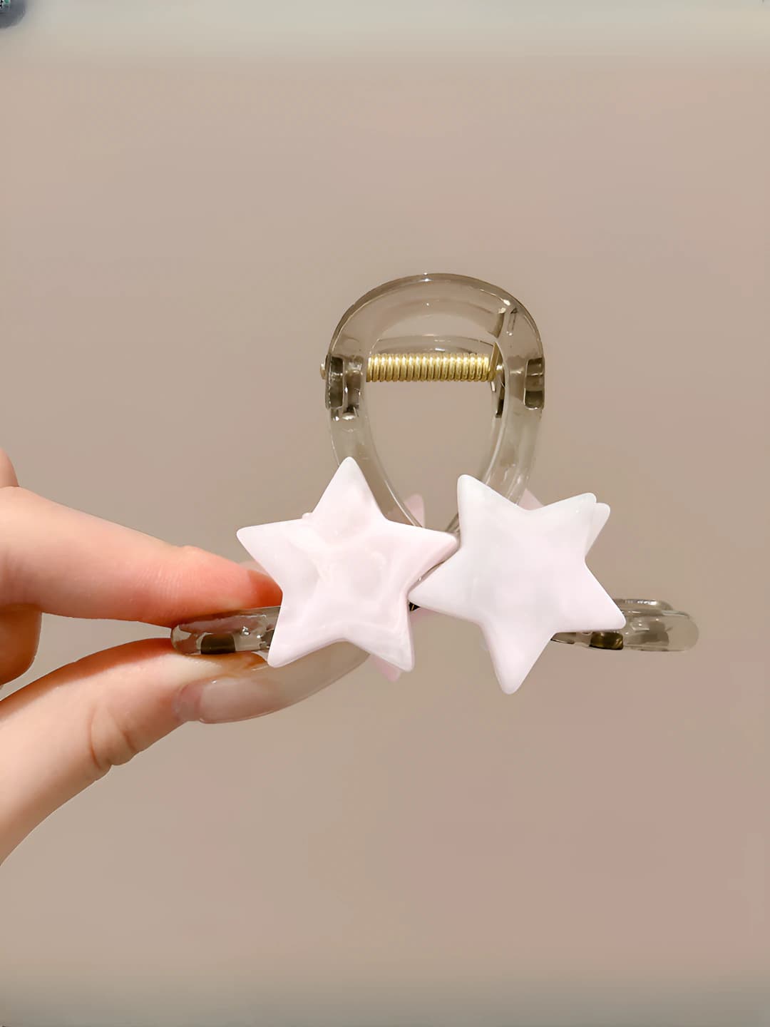 2# Pink stars clip, 8 cm