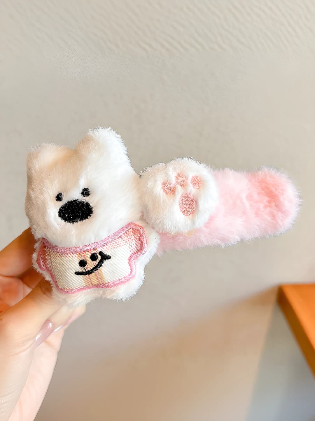 Pink snow bear clip 12 cm