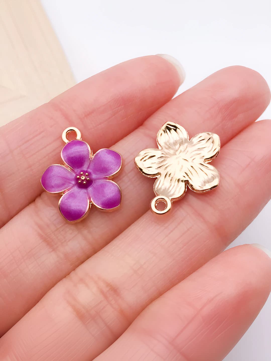 1 dona binafsha yog'li sakura 14x16mm-1.2g-10959