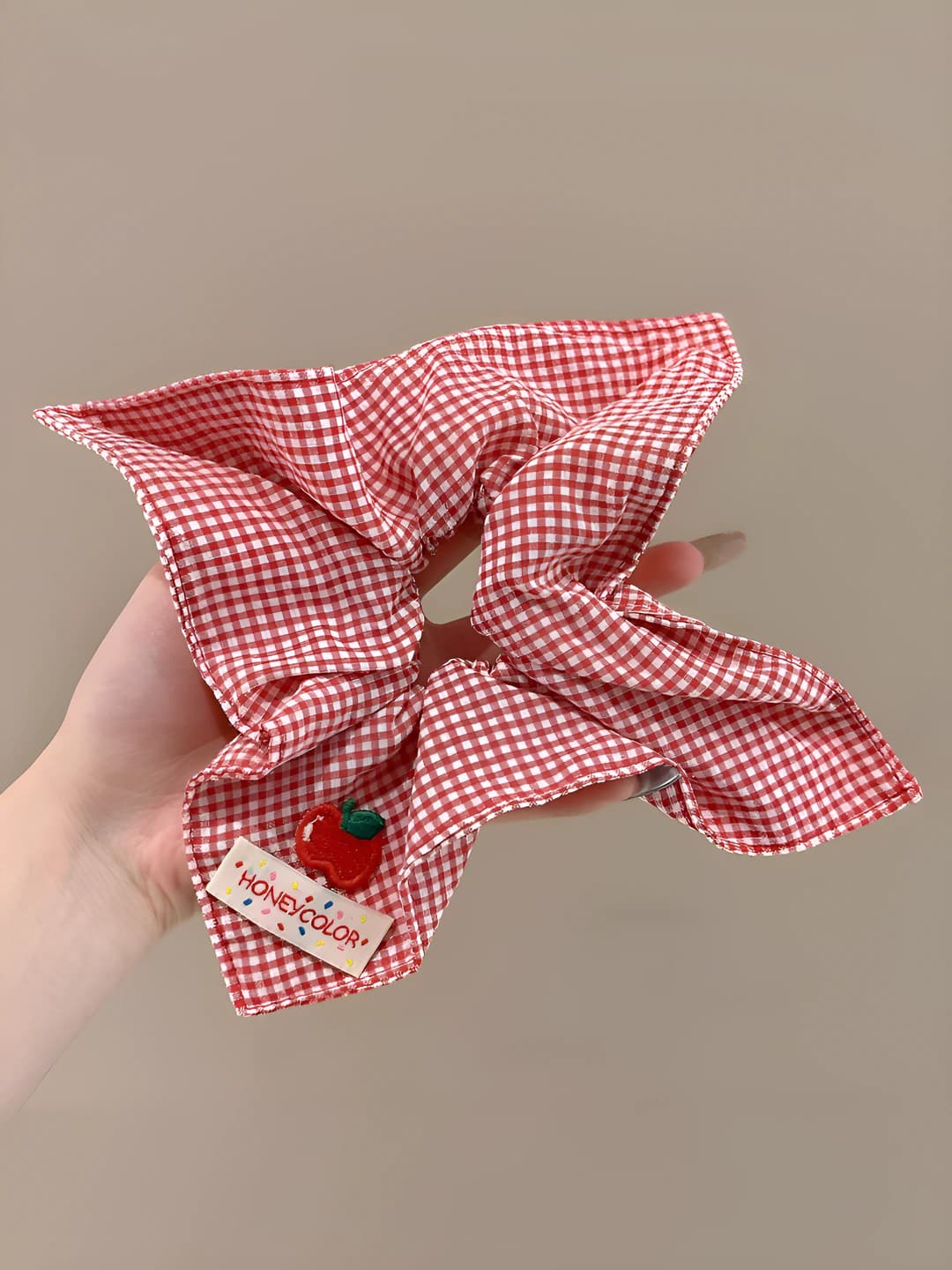 1# Red plaid square 21*22 cm