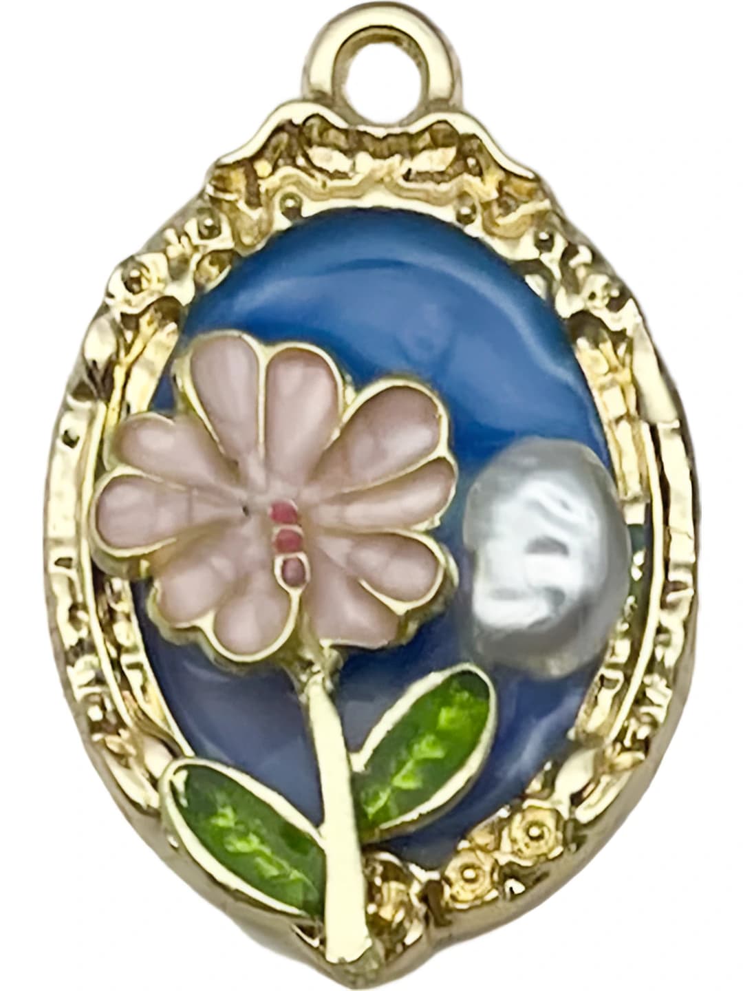 Синий овальный сакура 31x21mm-3.9g