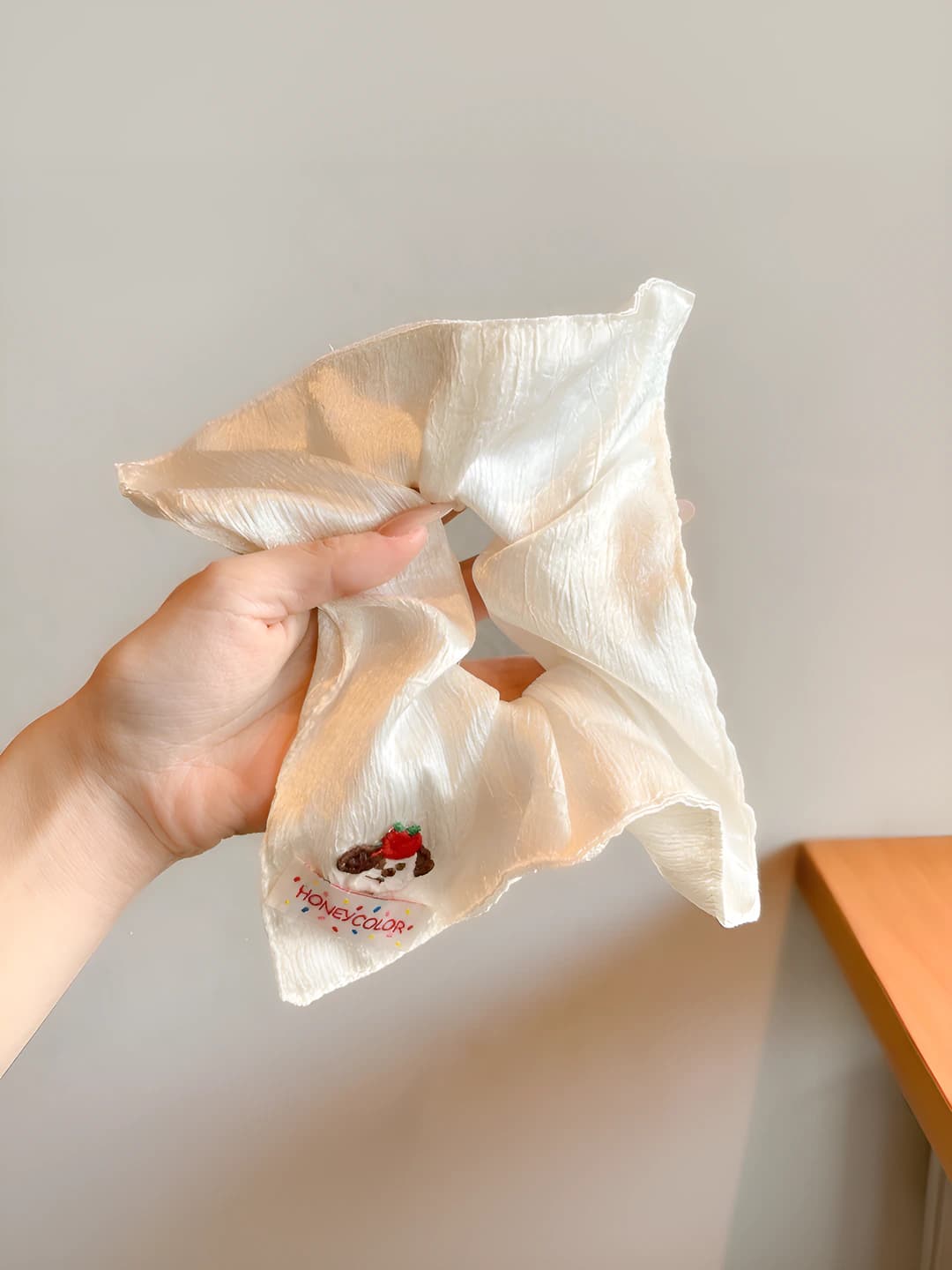 2# White small dog square scarf ring ~21*22 cm