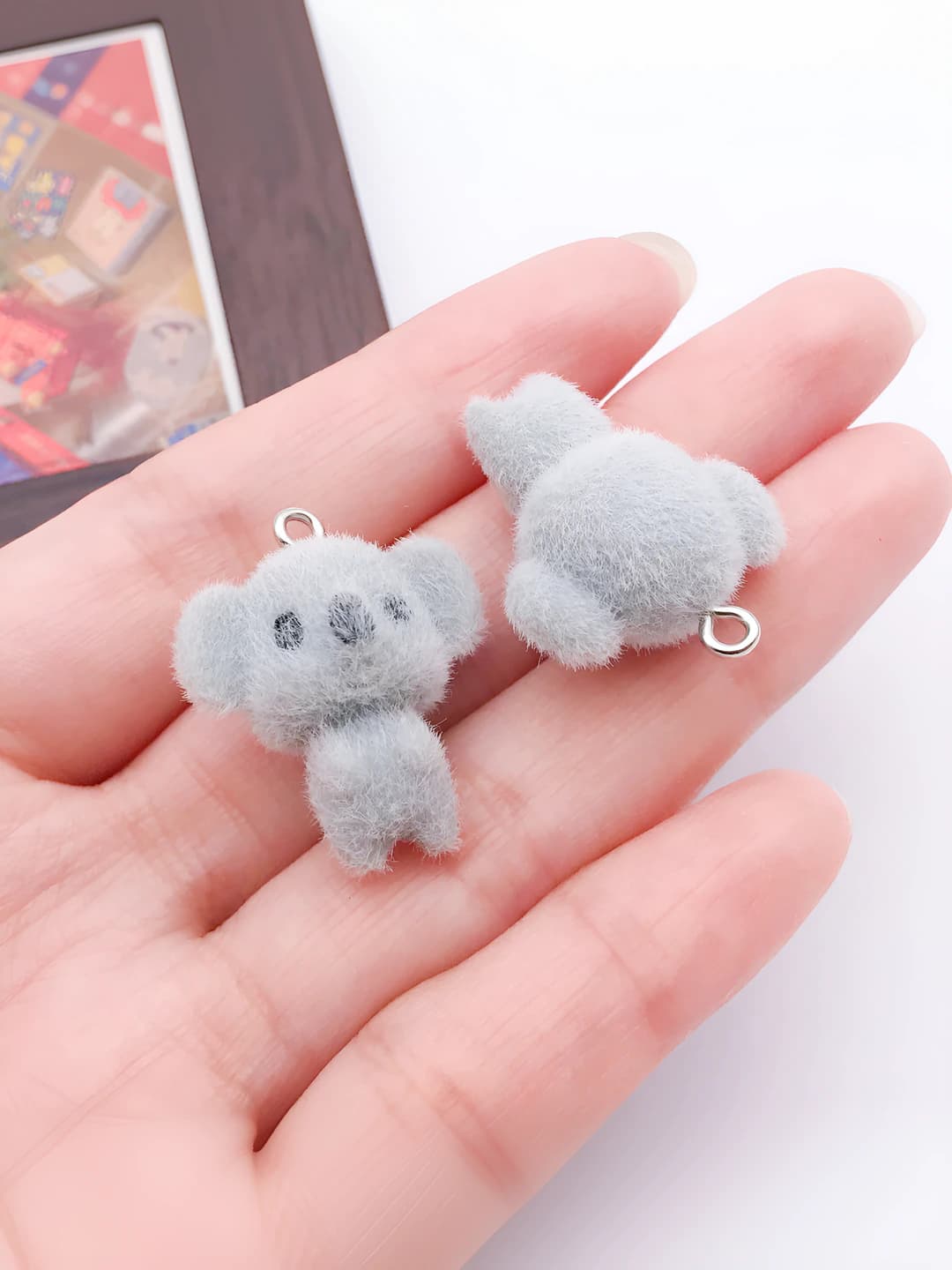1 шт серый смола флис 3D животное коала 26x21x14mm-2.3g